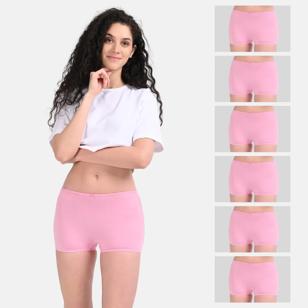 BrZee Boyshorts | Lightweight Cotton-Elastane Fabric | Super Stretchy For Comfort | No Visible Panty Lines | Pack Of 6 - Image 13