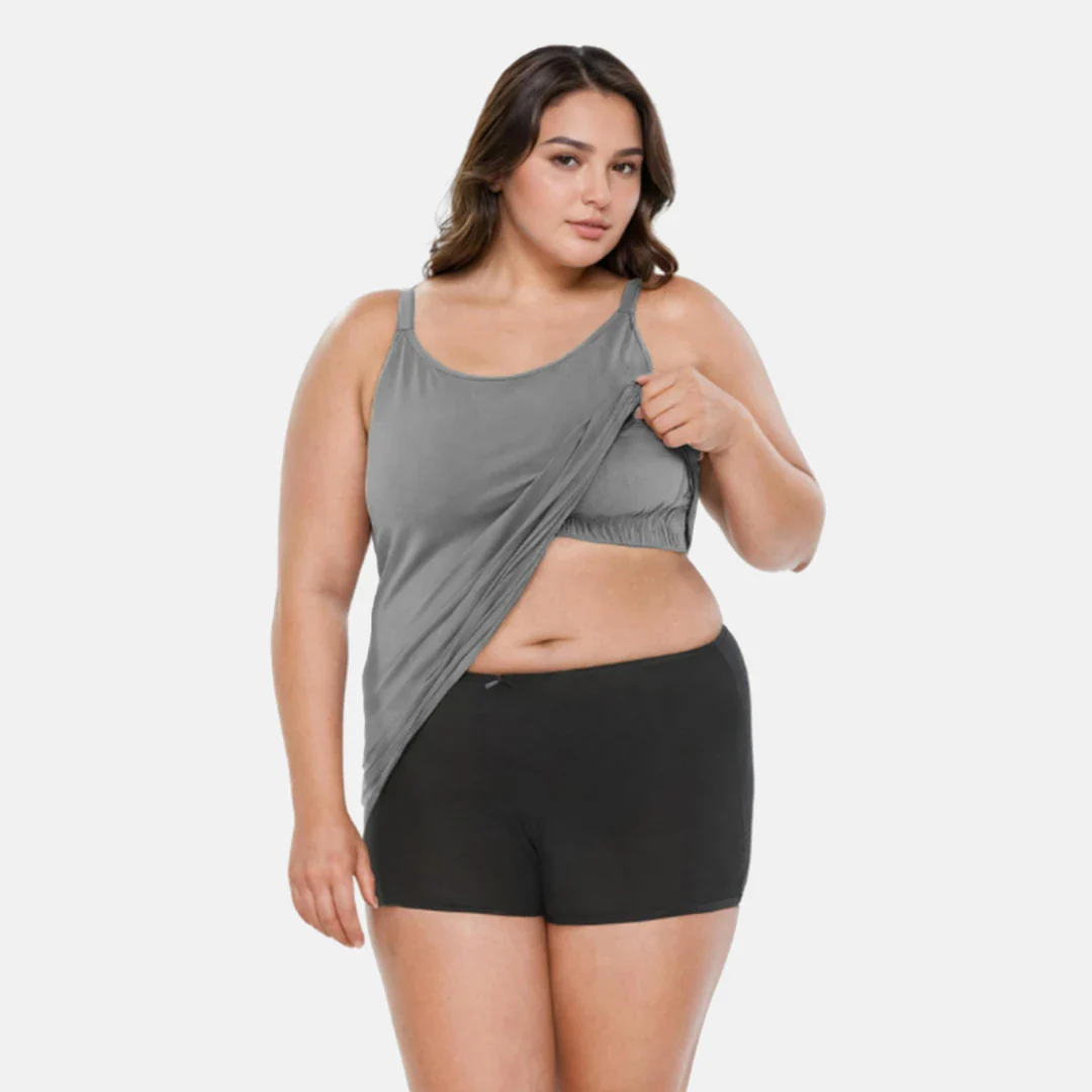 Camisole For Curvy Women | Built-In Bra | Full Coverage | Wire-Free | Removable Cups | Adjustable Straps | Soft Stretch Fabric | Fitted Silhouette - Image 7
