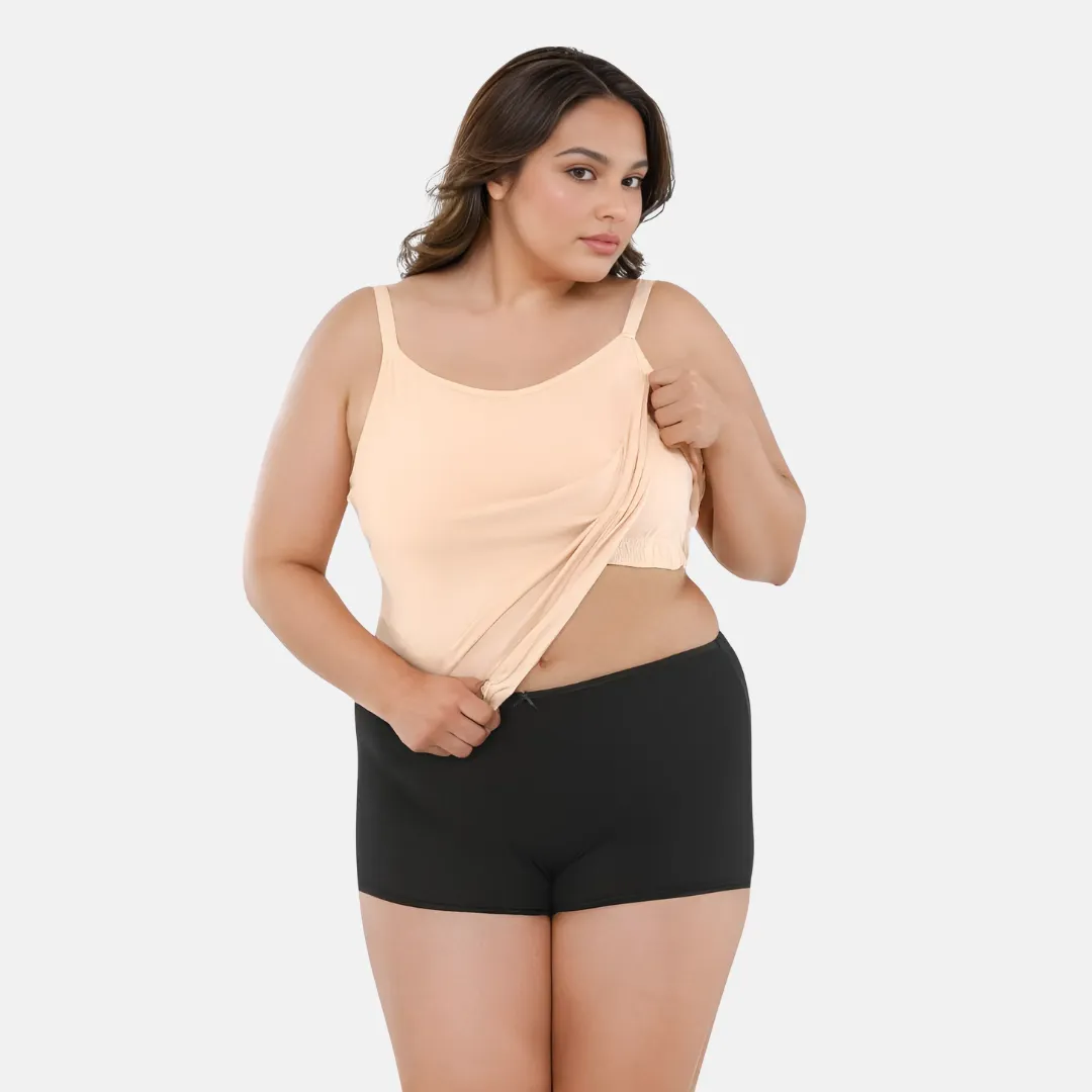 Camisole For Curvy Women | Built-In Bra | Full Coverage | Wire-Free | Removable Cups | Adjustable Straps | Soft Stretch Fabric | Fitted Silhouette - Image 8