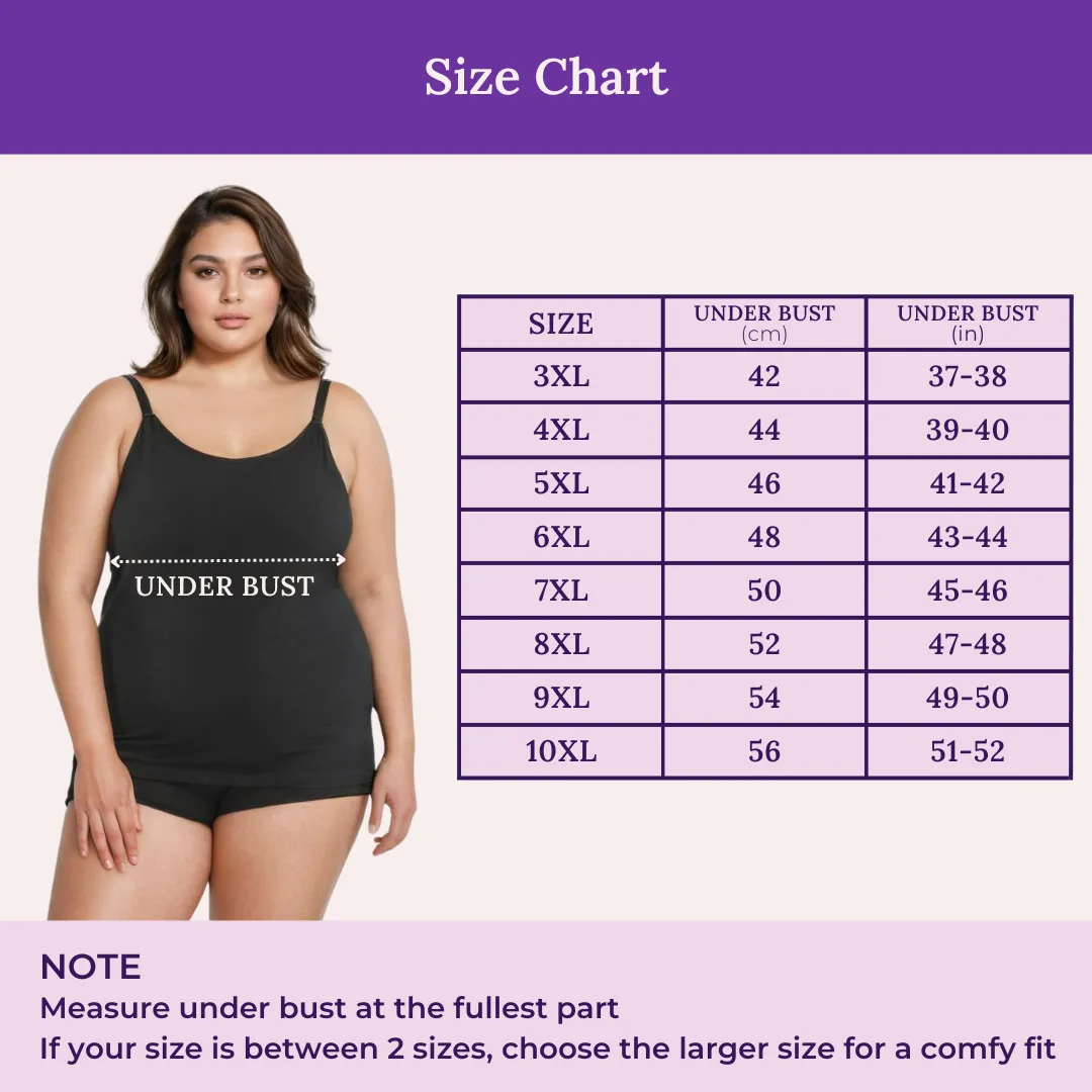 Camisole For Curvy Women | Built-In Bra | Full Coverage | Wire-Free | Removable Cups | Adjustable Straps | Soft Stretch Fabric | Fitted Silhouette | Pack Of 2 - Image 3