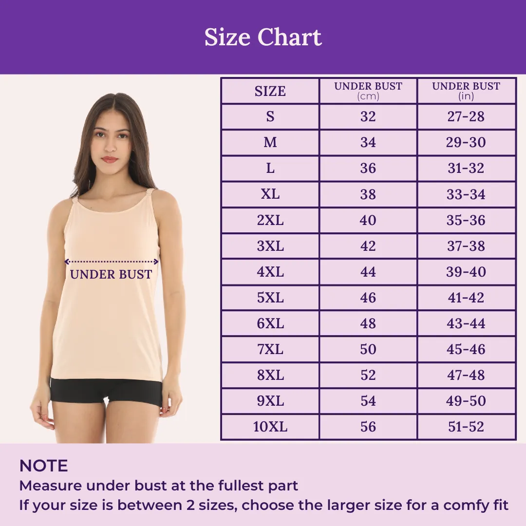 Camisole With Built-In Bra | Full Coverage | Wire-Free | Removable Cups | Adjustable Straps | Soft Cotton Fabric | Sleek Fitted Design | Pack Of 3 - Image 3