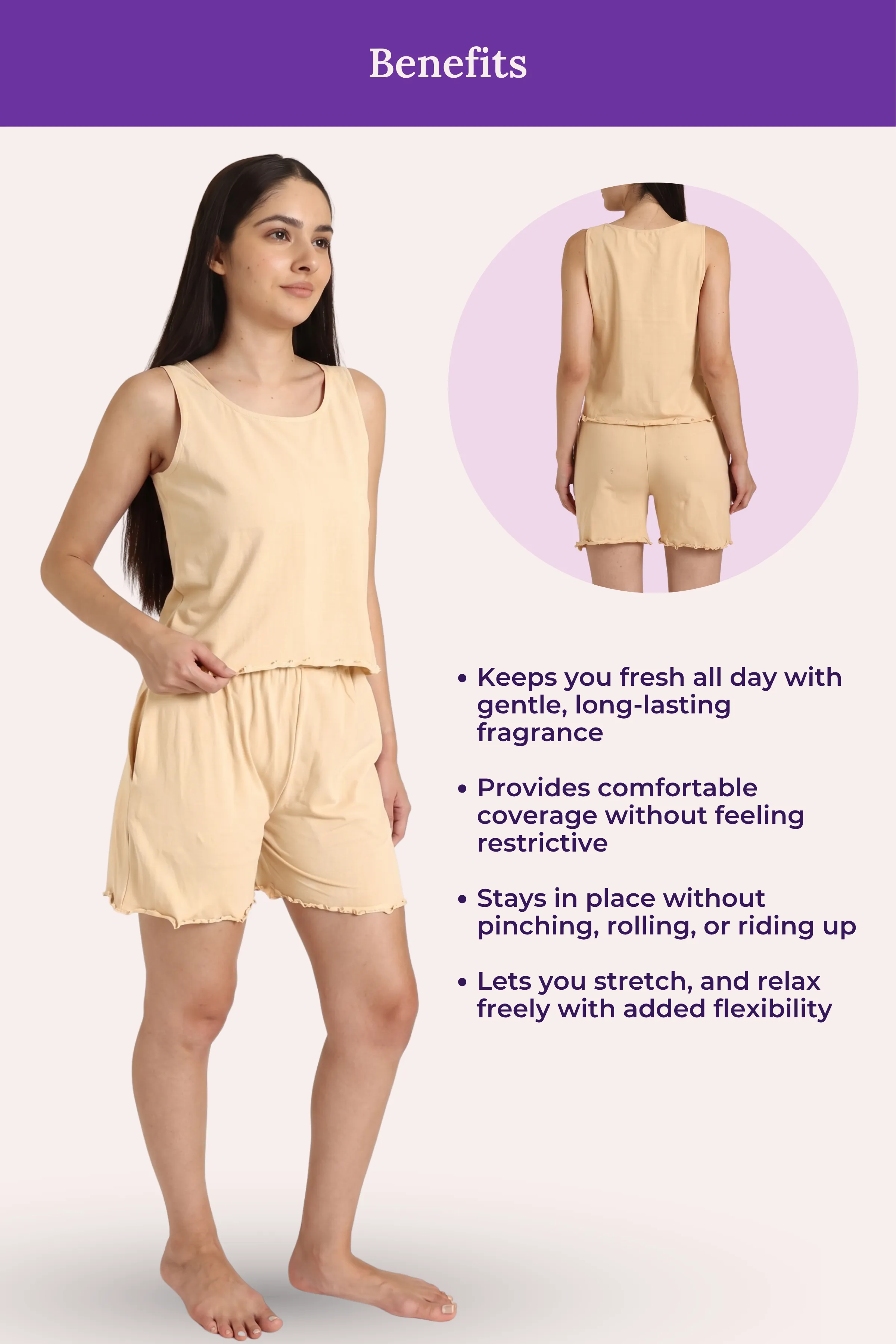 Calmwear Lounge Set | Tank Top & Shorts | Brute Musk Fragrance Embedded | Lasts 15-20 washes | Soft Skin Friendly Cotton - Image 5