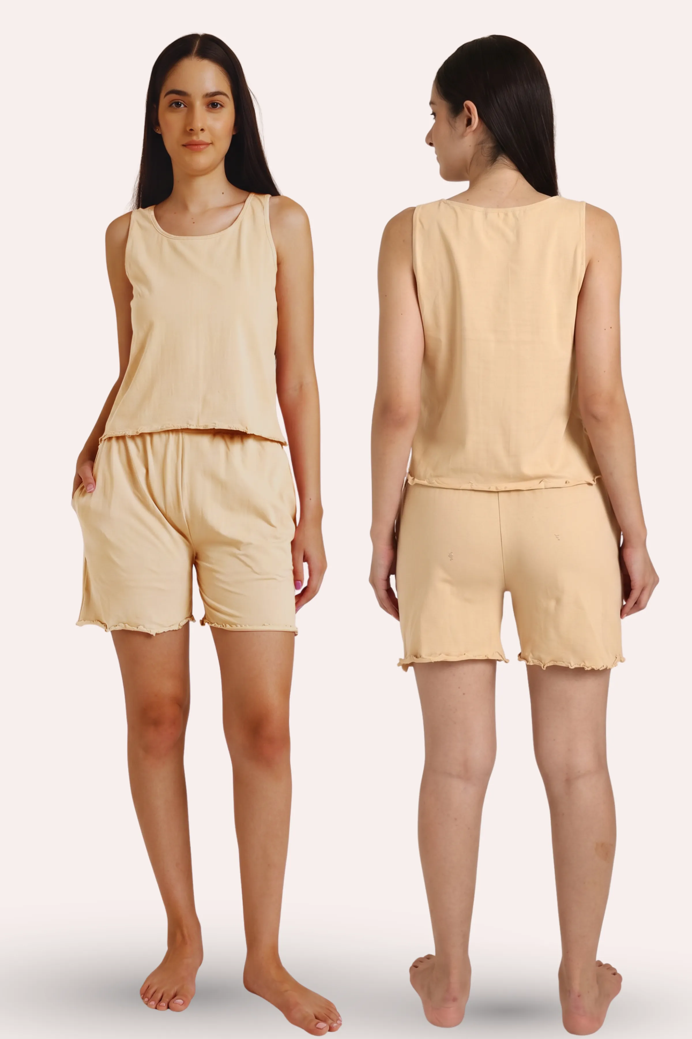 Calmwear Lounge Set | Tank Top & Shorts | Brute Musk Fragrance Embedded | Lasts 15-20 washes | Soft Skin Friendly Cotton - Image 6