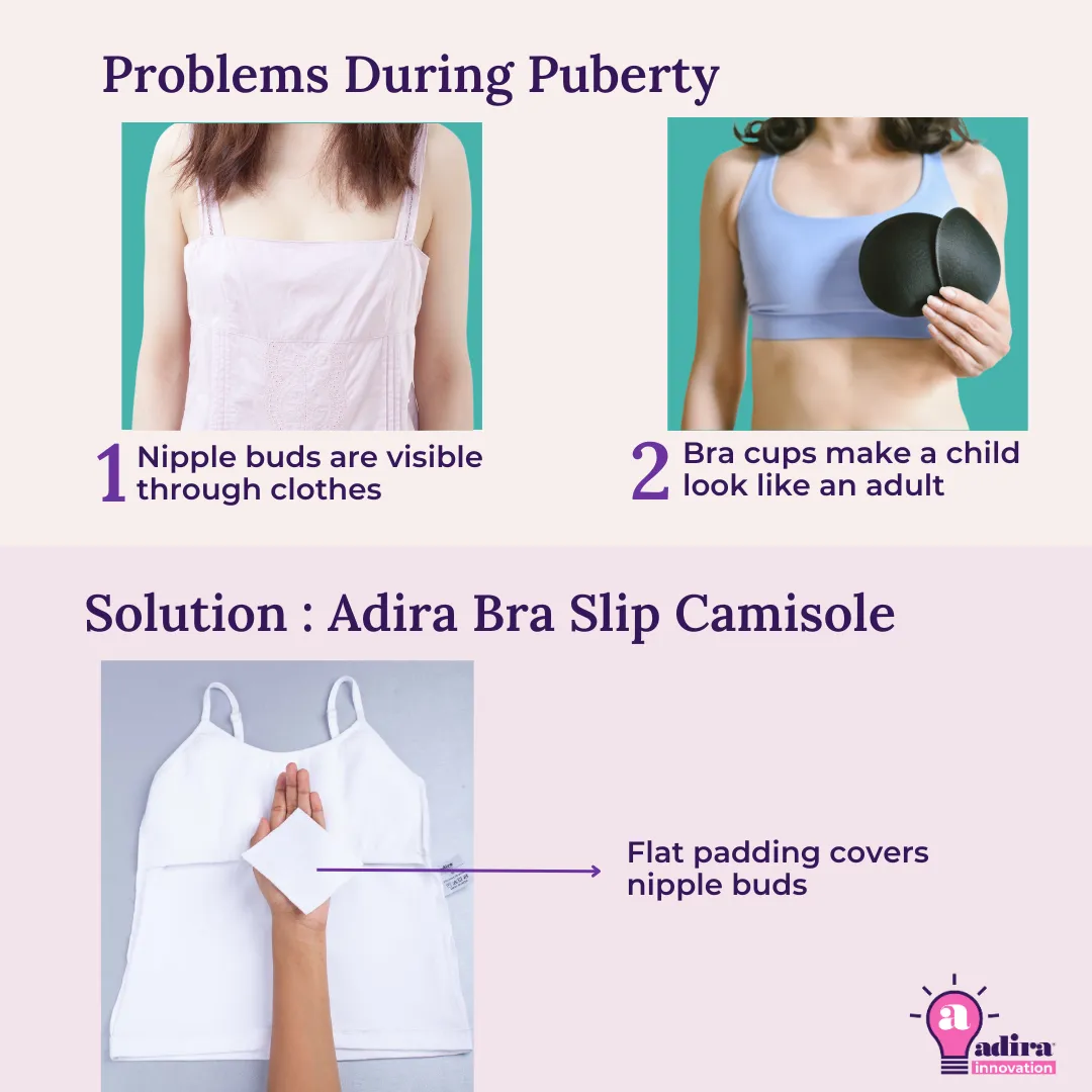 Cami With Built In Bra | Flat Padded | For Teens | Covers Nipple Buds | Confidence For School | Pack Of 2 - Image 10