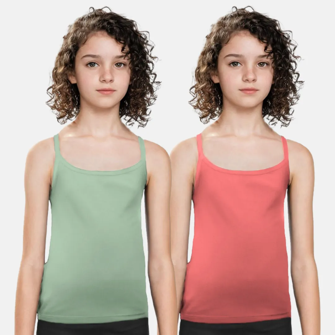 Cami With Built In Bra | Flat Padded | For Teens | Covers Nipple Buds | Confidence For School | Pack Of 2 - Image 13