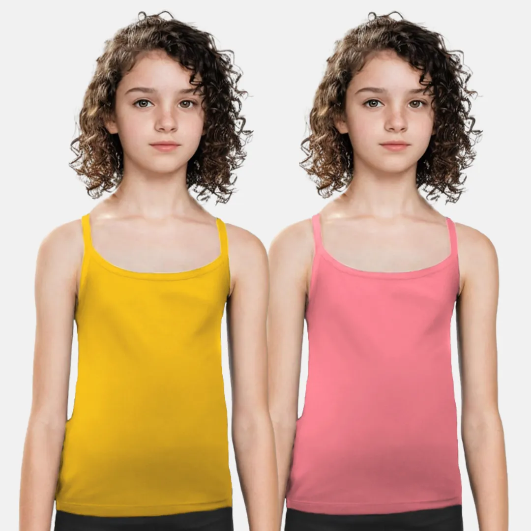 Cami With Built In Bra | Flat Padded | For Teens | Covers Nipple Buds | Confidence For School | Pack Of 2 - Image 15