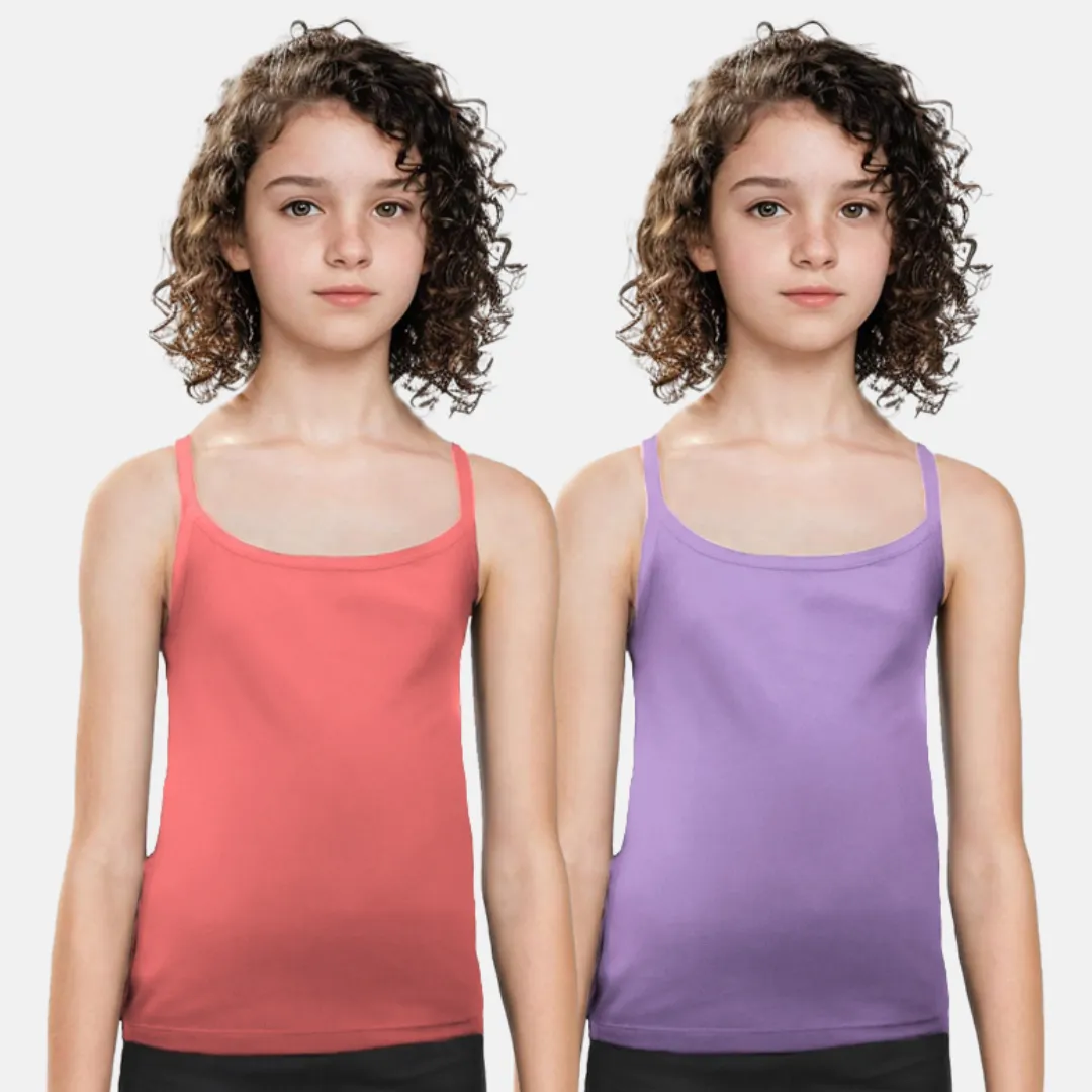 Cami With Built In Bra | Flat Padded | For Teens | Covers Nipple Buds | Confidence For School | Pack Of 2 - Image 16