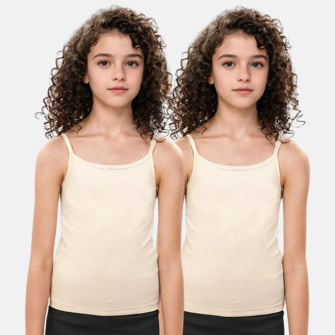 Cami With Built In Bra | Flat Padded | For Teens | Covers Nipple Buds | Confidence For School | Pack Of 2 - Image 18