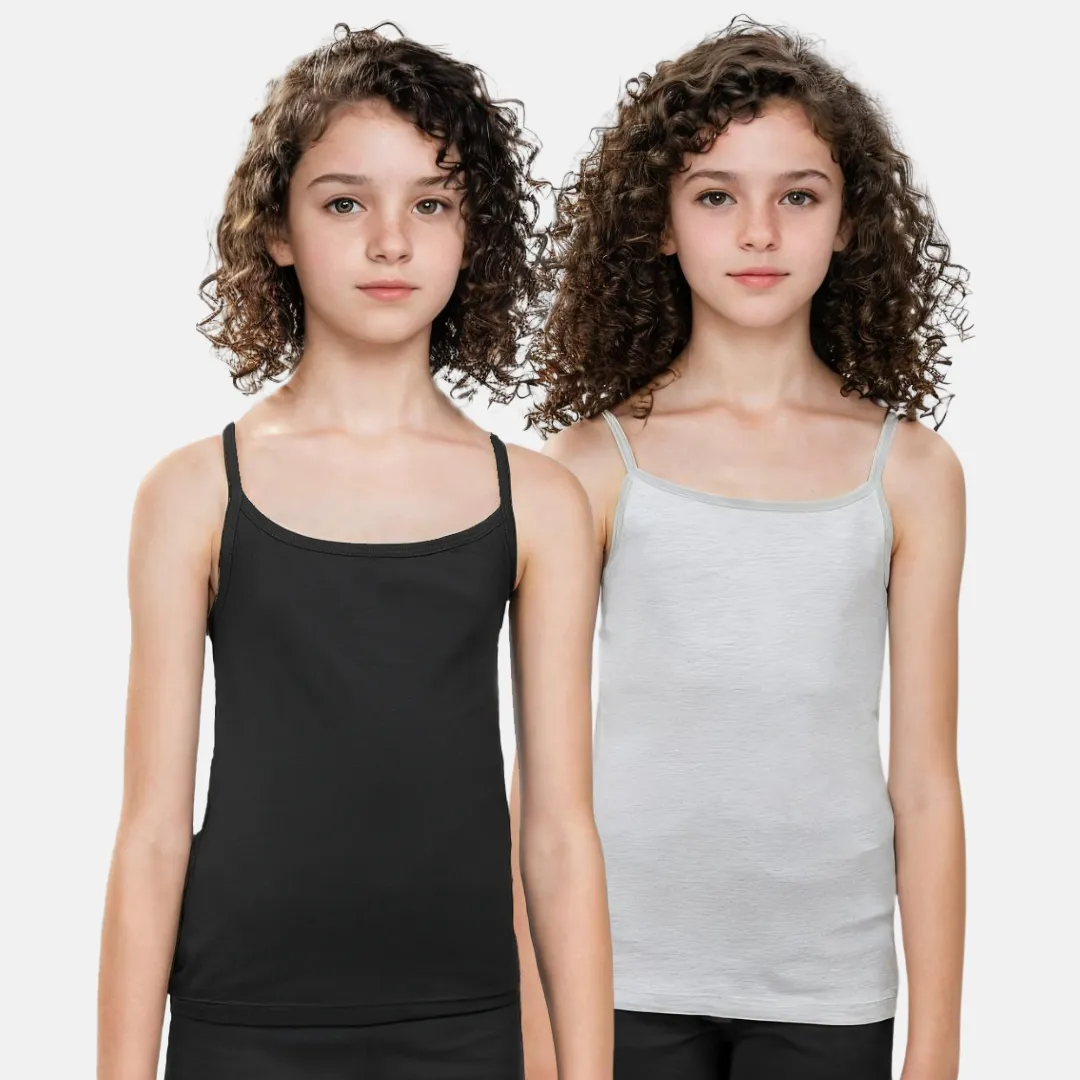 Cami With Built In Bra | Flat Padded | For Teens | Covers Nipple Buds | Confidence For School | Pack Of 2 - Image 19