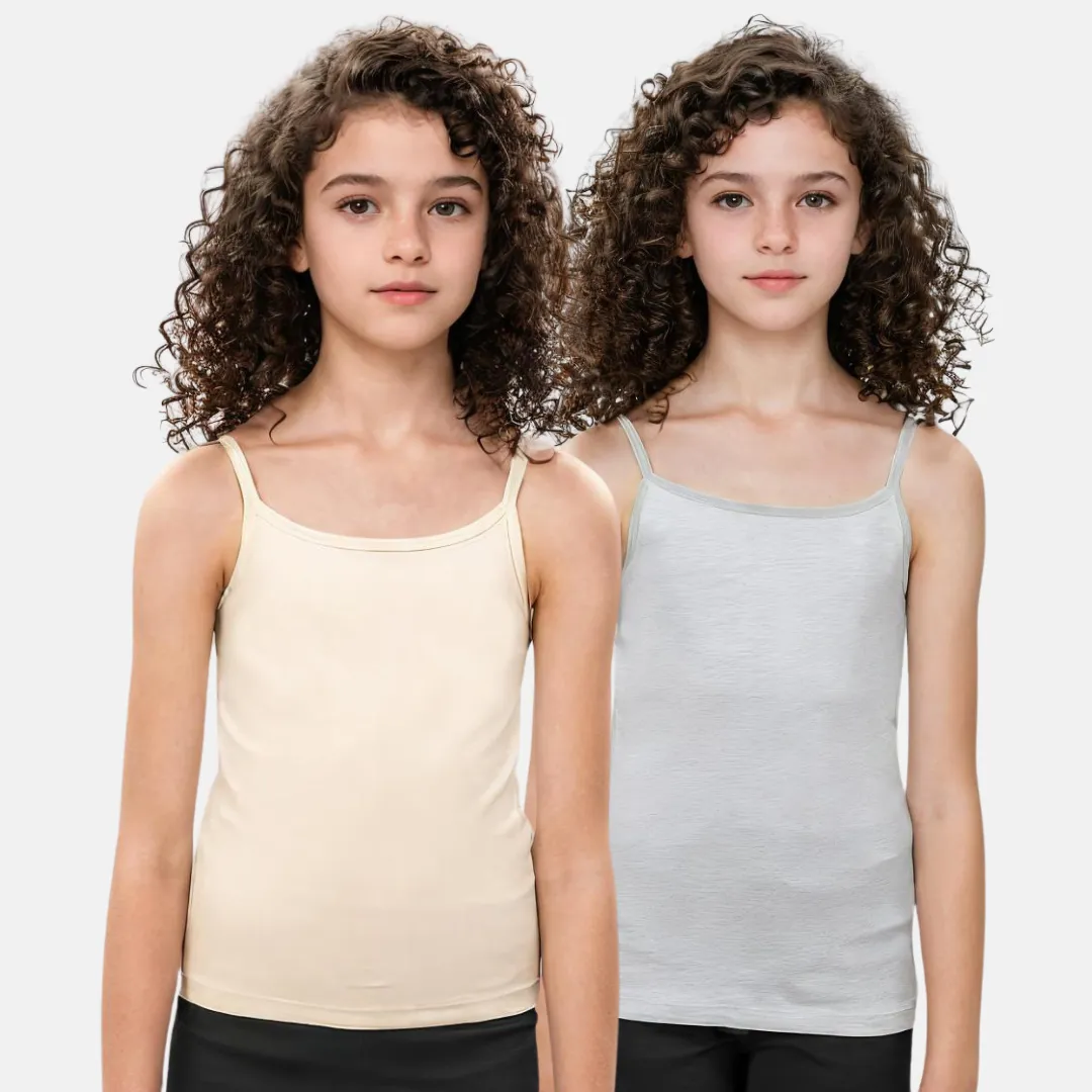 Cami With Built In Bra | Flat Padded | For Teens | Covers Nipple Buds | Confidence For School | Pack Of 2 - Image 20