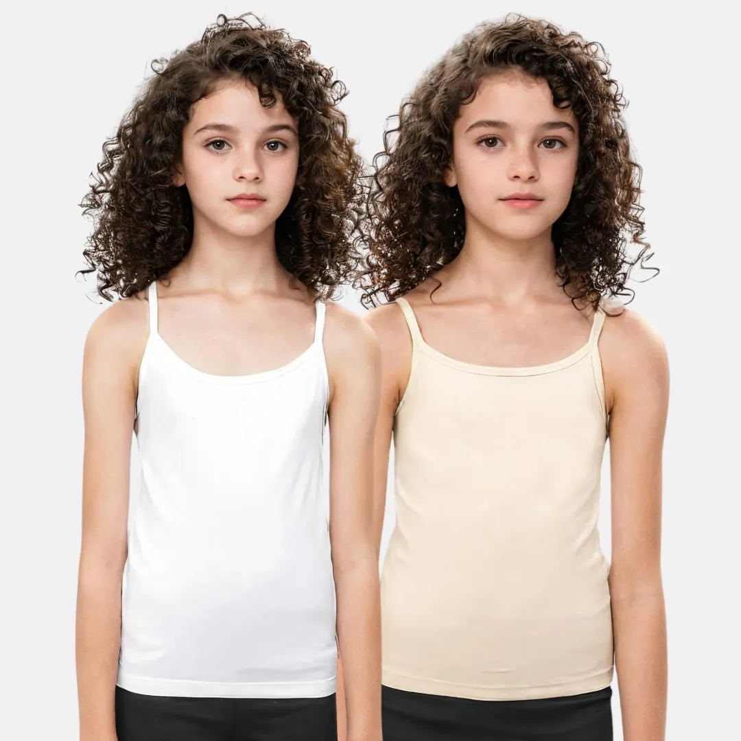 Cami With Built In Bra | Flat Padded | For Teens | Covers Nipple Buds | Confidence For School | Pack Of 2 - Image 21