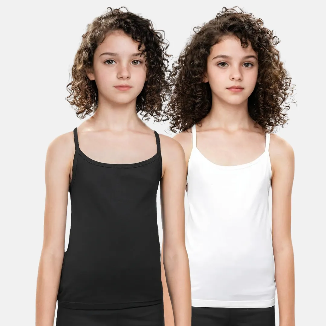 Cami With Built In Bra | Flat Padded | For Teens | Covers Nipple Buds | Confidence For School | Pack Of 2 - Image 22