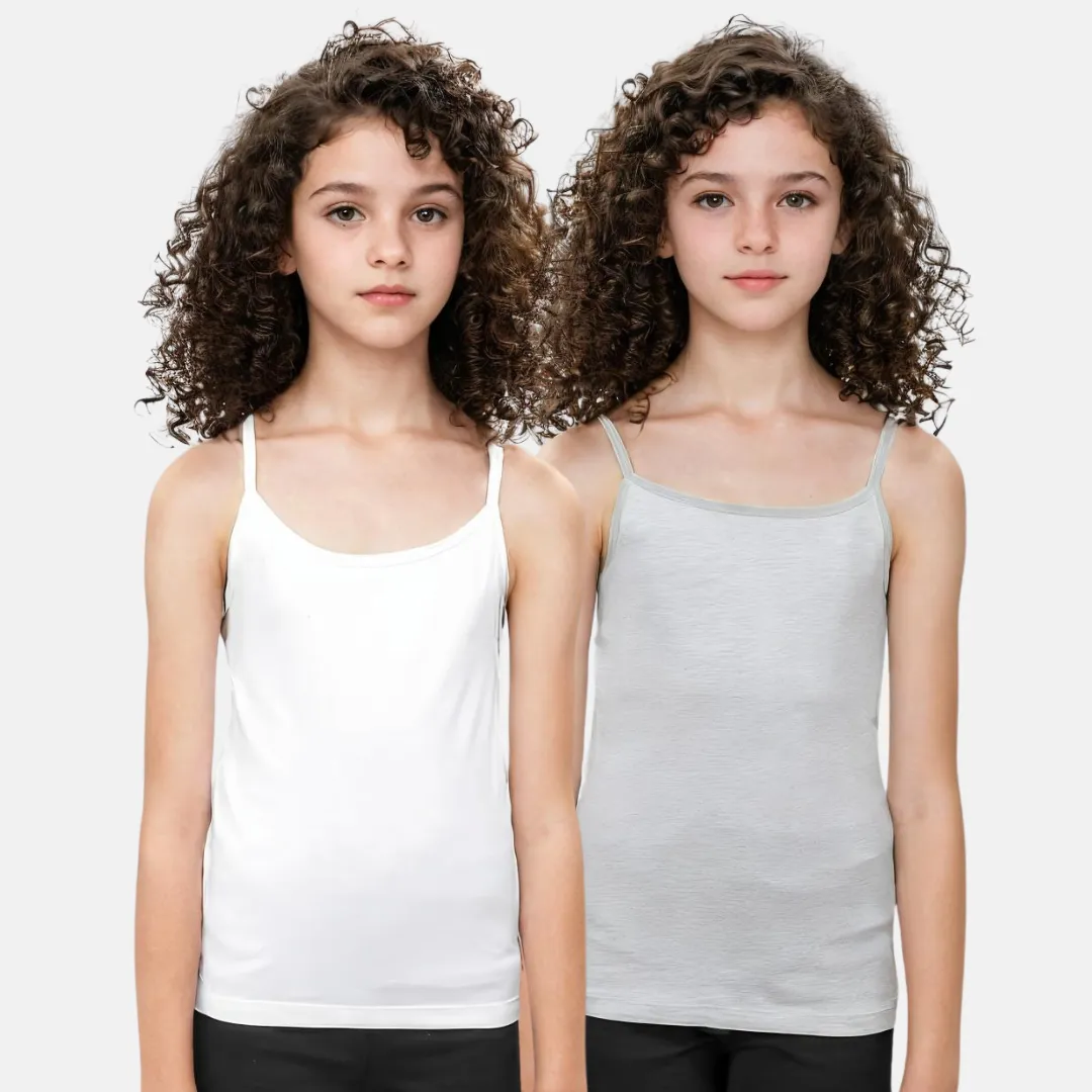 Cami With Built In Bra | Flat Padded | For Teens | Covers Nipple Buds | Confidence For School | Pack Of 2 - Image 23