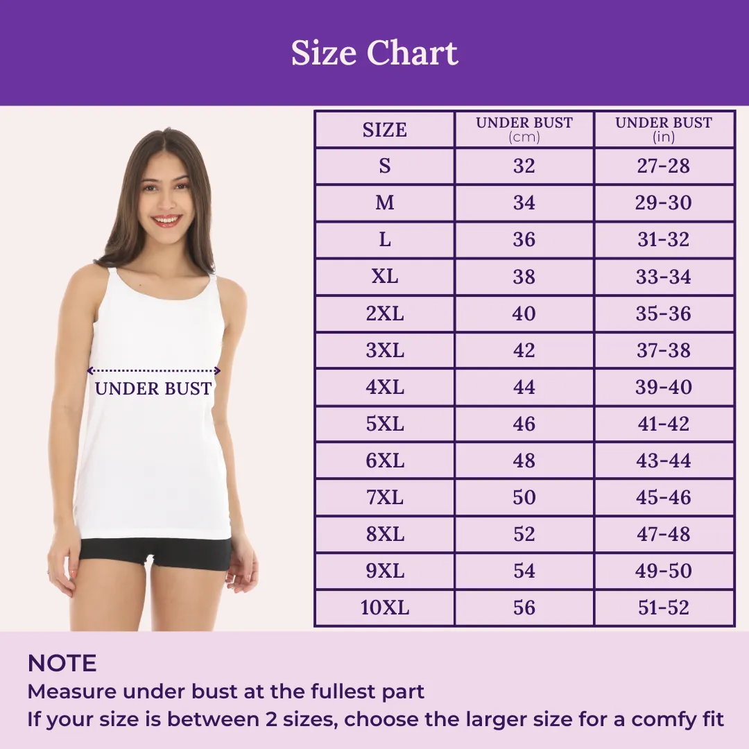 Camisole With Built-In Bra | Full Coverage | Wire-Free | Removable Cups | Adjustable Straps | Soft Cotton Fabric | Sleek Fitted Design | Pack Of 3 - Image 3