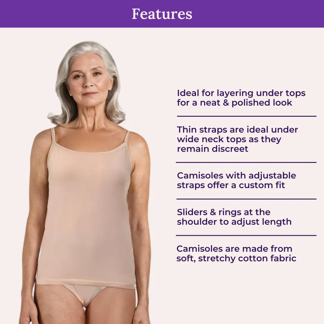 Everyday Camisoles | Adjustable Straps | Full Coverage | 3-Pack - Image 4