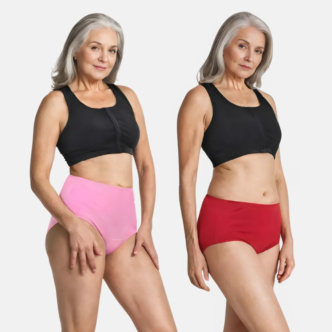 Cotton Panties | High Waist | Brief Cut | Full Hip & Back Coverage | Offers Belly & Back Support | Flattens Belly & Covers Muffin Top | Friction & Rash Free | Pack Of 2