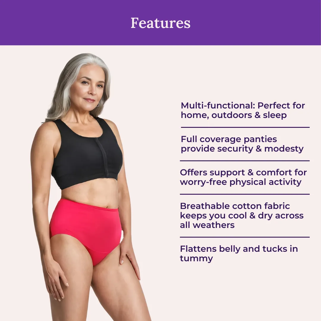 Cotton Panties | High Waist | Brief Cut | Full Hip & Back Coverage | Offers Belly & Back Support | Flattens Belly & Covers Muffin Top | Friction & Rash Free | Pack Of 2 - Image 4