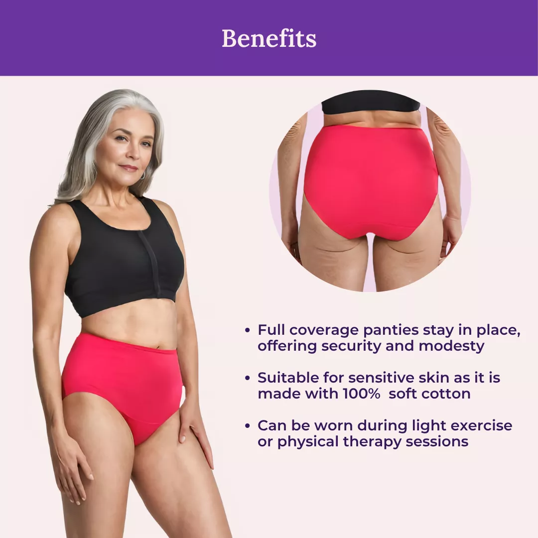 Cotton Panties | High Waist | Brief Cut | Full Hip & Back Coverage | Offers Belly & Back Support | Flattens Belly & Covers Muffin Top | Friction & Rash Free | Pack Of 2 - Image 5