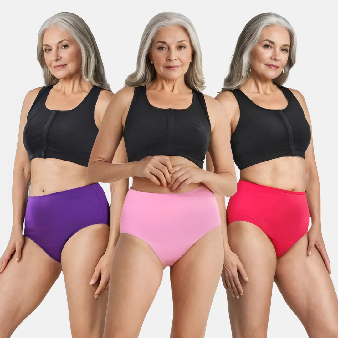 Cotton Panties | High Waist | Brief Cut | Full Hip & Back Coverage | Offers Belly & Back Support | Flattens Belly & Covers Muffin Top | Friction & Rash Free | Pack Of 3 - Image 10