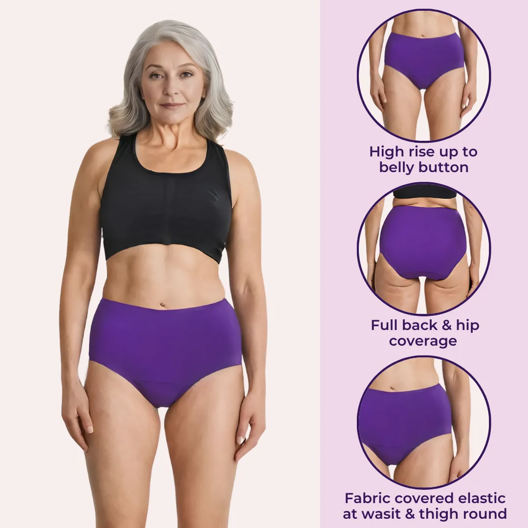 Cotton Panties | High Waist | Brief Cut | Full Hip & Back Coverage | Offers Belly & Back Support | Flattens Belly & Covers Muffin Top | Friction & Rash Free | Pack Of 3 - Image 2