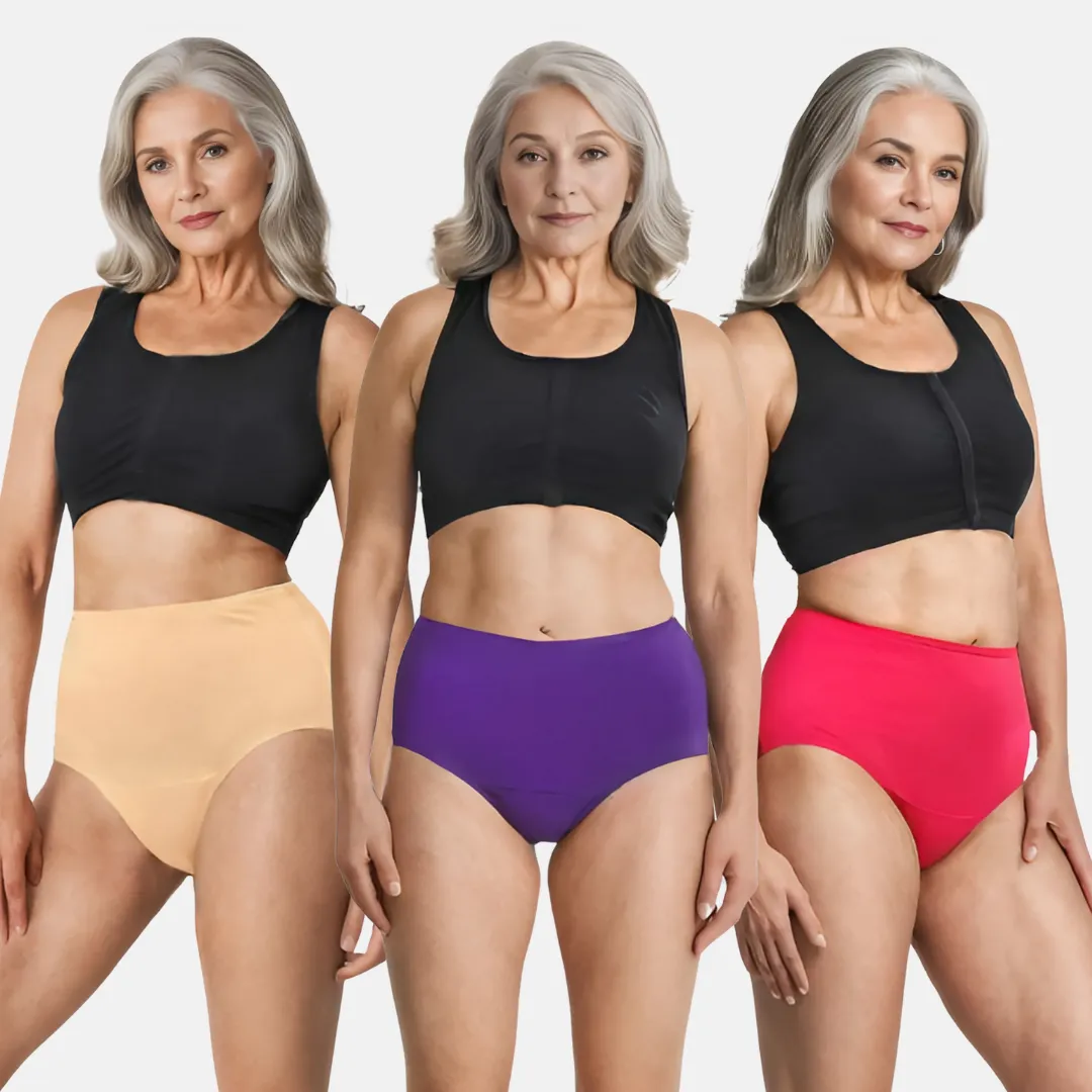 Cotton Panties | High Waist | Brief Cut | Full Hip & Back Coverage | Offers Belly & Back Support | Flattens Belly & Covers Muffin Top | Friction & Rash Free | Pack Of 3 - Image 6