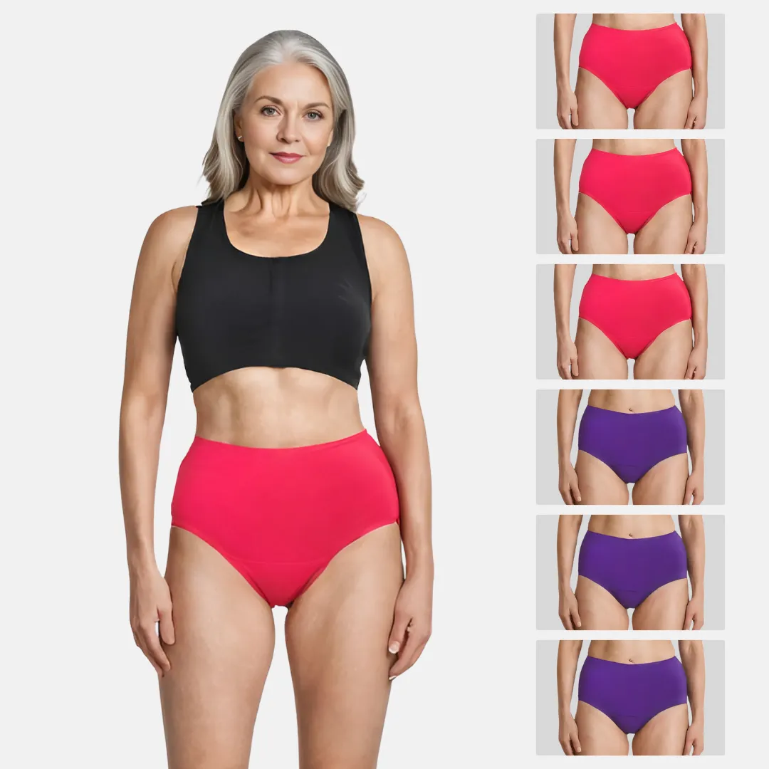 Cotton Panties | High Waist | Brief Cut | Full Hip & Back Coverage | Offers Belly & Back Support | Flattens Belly & Covers Muffin Top | Friction & Rash Free | Pack Of 6 - Image 6