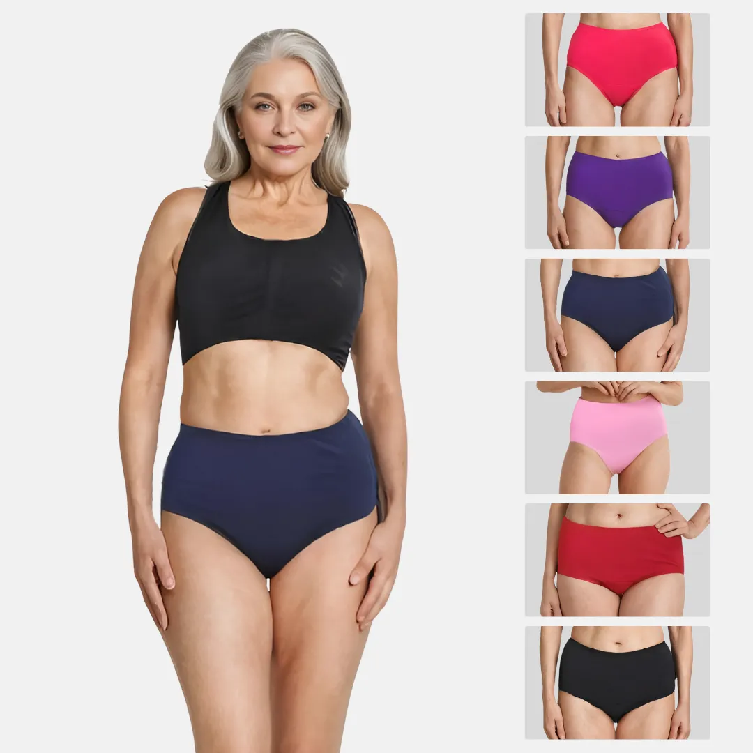 Cotton Panties | High Waist | Brief Cut | Full Hip & Back Coverage | Offers Belly & Back Support | Flattens Belly & Covers Muffin Top | Friction & Rash Free | Pack Of 6 - Image 8