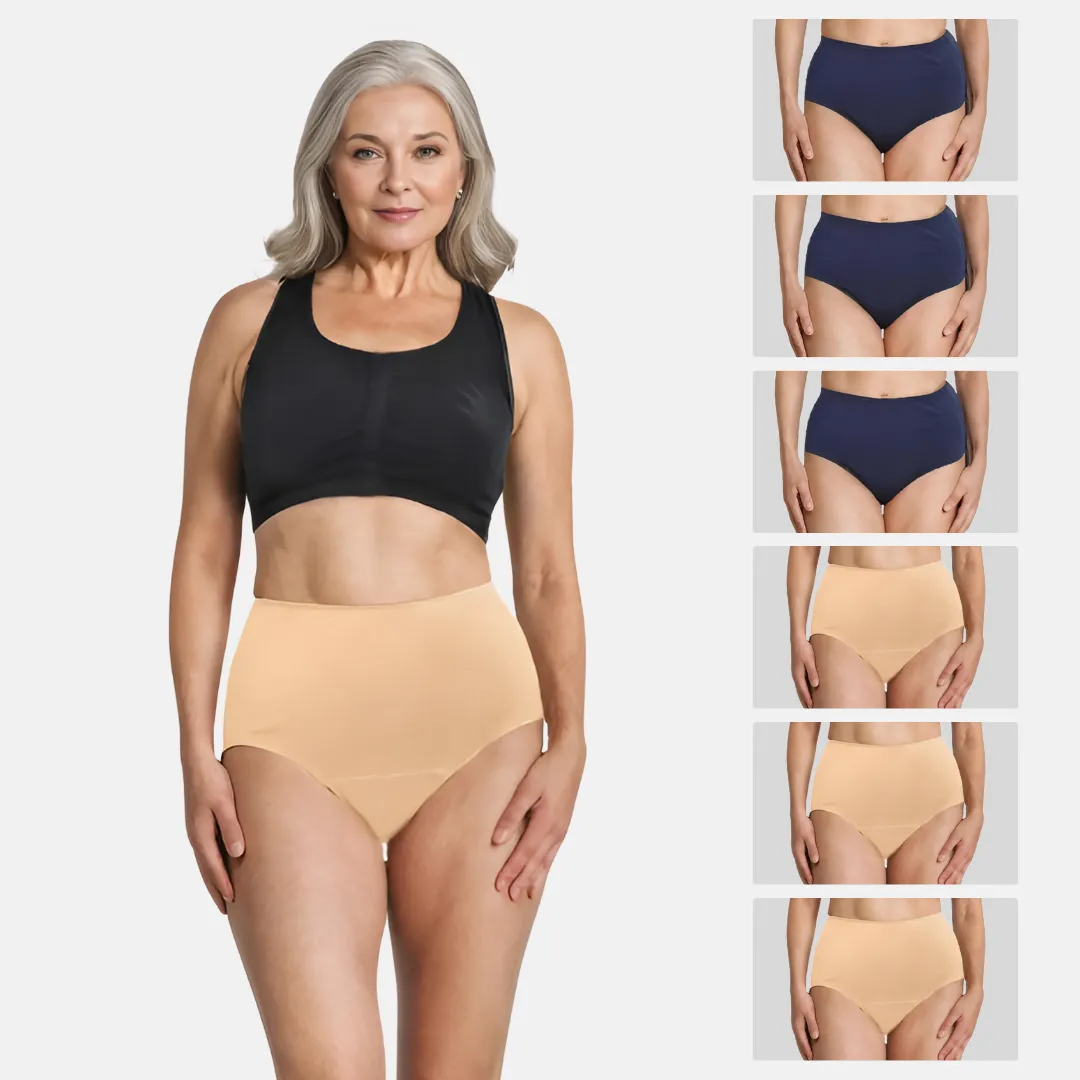 Cotton Panties | High Waist | Brief Cut | Full Hip & Back Coverage | Offers Belly & Back Support | Flattens Belly & Covers Muffin Top | Friction & Rash Free | Pack Of 6 - Image 9