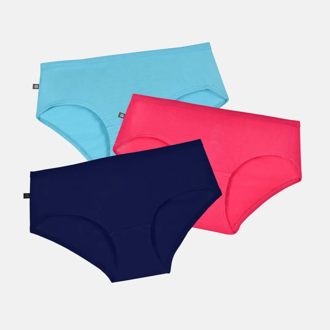 Teen Cotton Panties | High Waist | Full Hip Coverage | No Exposed Elastic At Waist & Thigh Round | Prevents Friction | Pack Of 3 - Image 11