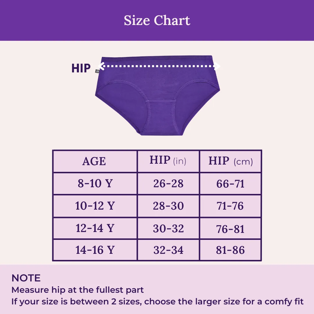Teen Cotton Panties | High Waist | Full Hip Coverage | No Exposed Elastic At Waist & Thigh Round | Prevents Friction | Pack Of 3 - Image 3
