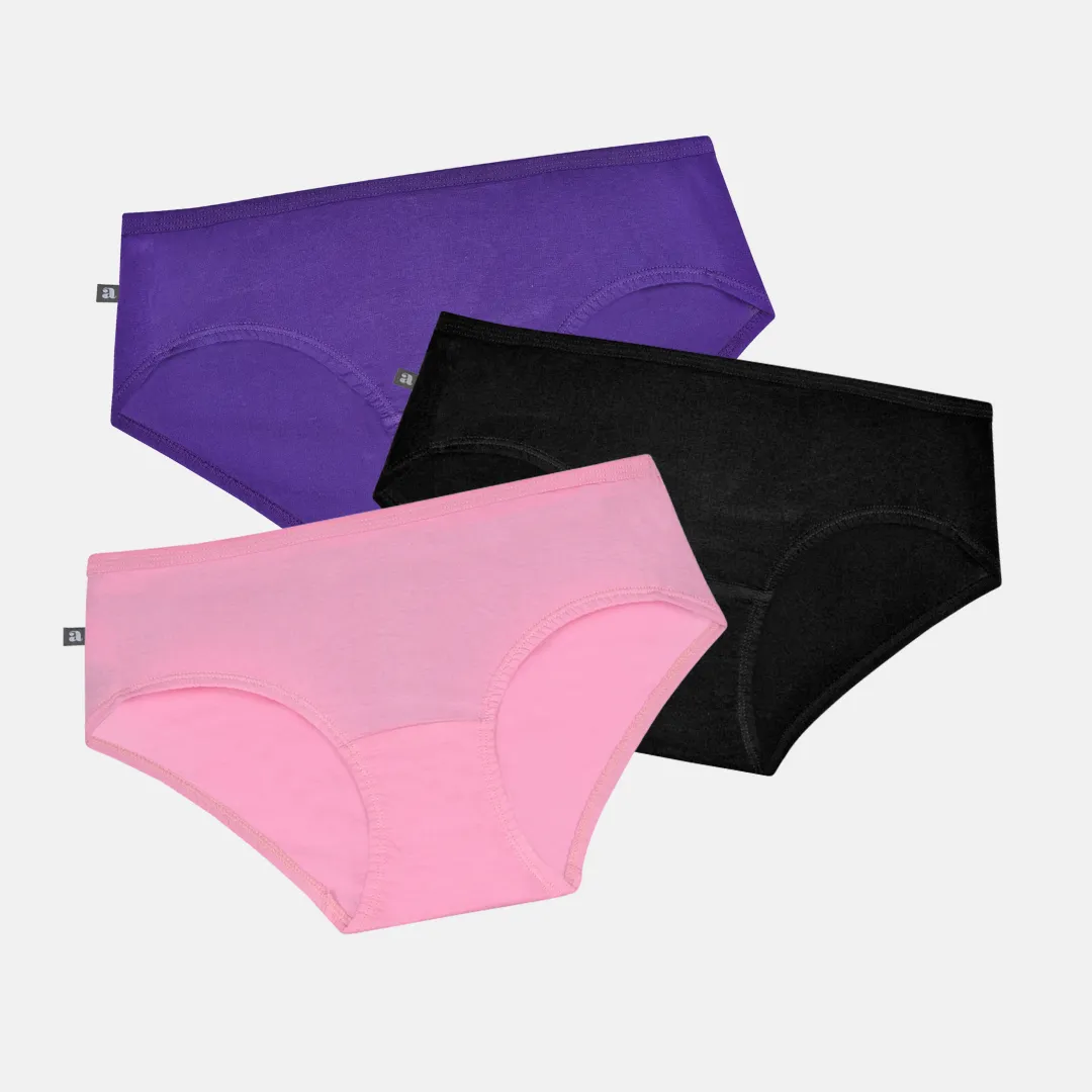 Teen Cotton Panties | High Waist | Full Hip Coverage | No Exposed Elastic At Waist & Thigh Round | Prevents Friction | Pack Of 3 - Image 7