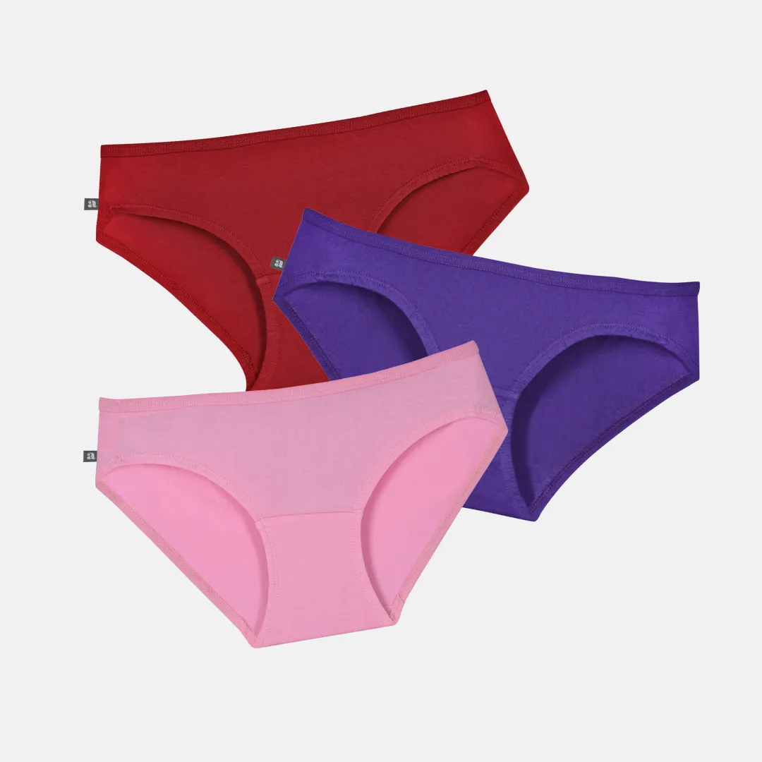 Teen Cotton Panties | Mid Waist | Full Hip Coverage | No Exposed Elastic At Waist & Thigh Round | Prevents Friction | Pack Of 3 - Image 10