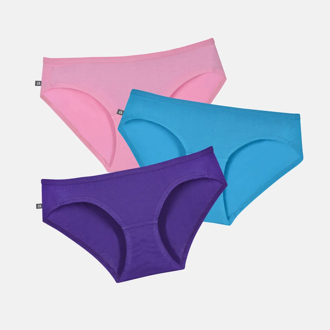 Teen Cotton Panties | Mid Waist | Full Hip Coverage | No Exposed Elastic At Waist & Thigh Round | Prevents Friction | Pack Of 3 - Image 12