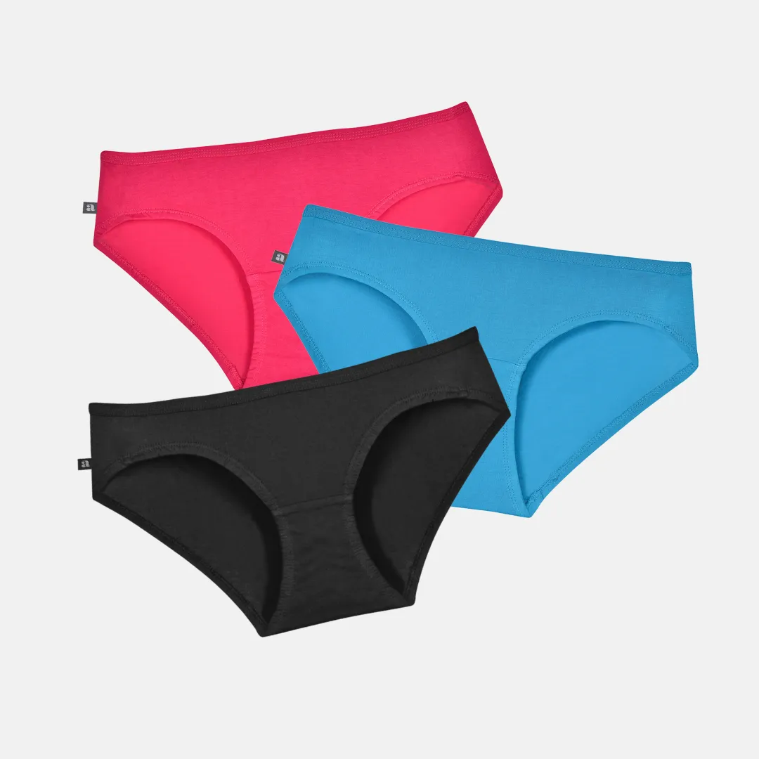 Teen Cotton Panties | Mid Waist | Full Hip Coverage | No Exposed Elastic At Waist & Thigh Round | Prevents Friction | Pack Of 3 - Image 8
