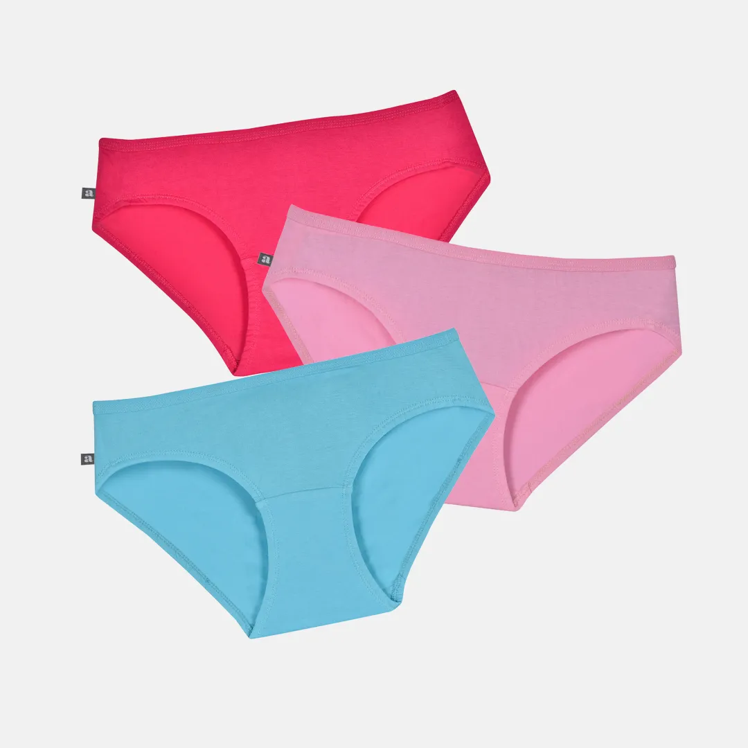 Teen Cotton Panties | Mid Waist | Full Hip Coverage | No Exposed Elastic At Waist & Thigh Round | Prevents Friction | Pack Of 3 - Image 9