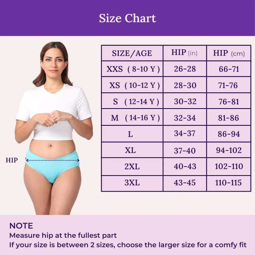 Mid Waist Cotton Underwear For Women | Full Hip Coverage | No Exposed Elastic At Waist & Thigh Round | Friction free | 6 Pack - Image 3