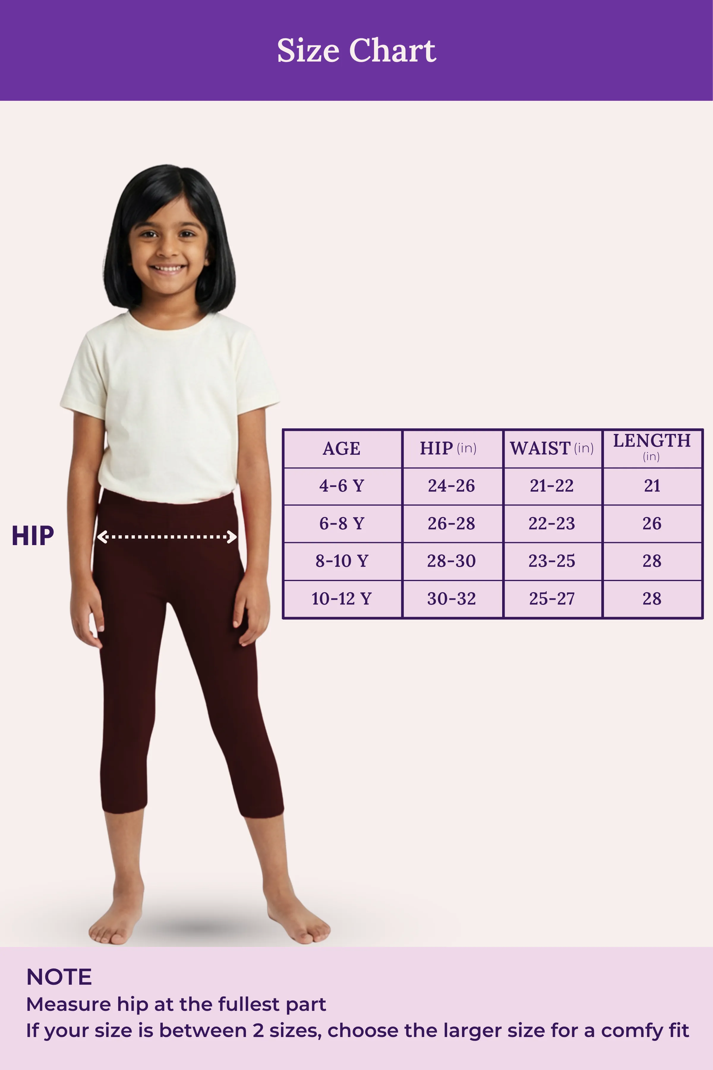 Girls’ Cropped Leggings | Mid Waist | 3/4 Length | Cotton–Elastane Blend | Non-See-Through | Gusset Crotch to Prevent Ripping - Image 4
