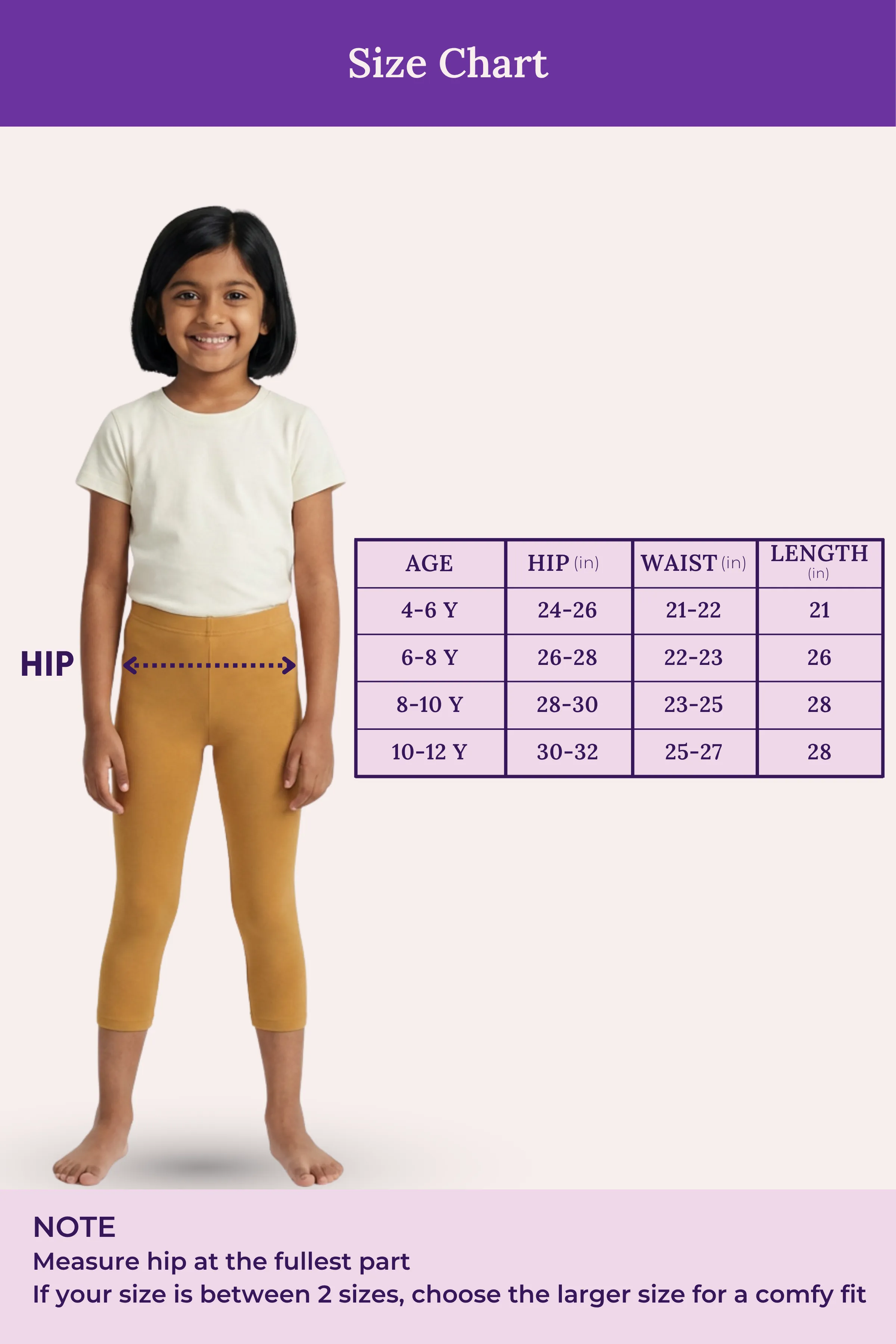 Girls’ Cropped Leggings | Mid Waist | 3/4 Length | Cotton–Elastane Blend | Non-See-Through | Gusset Crotch to Prevent Ripping - Image 4