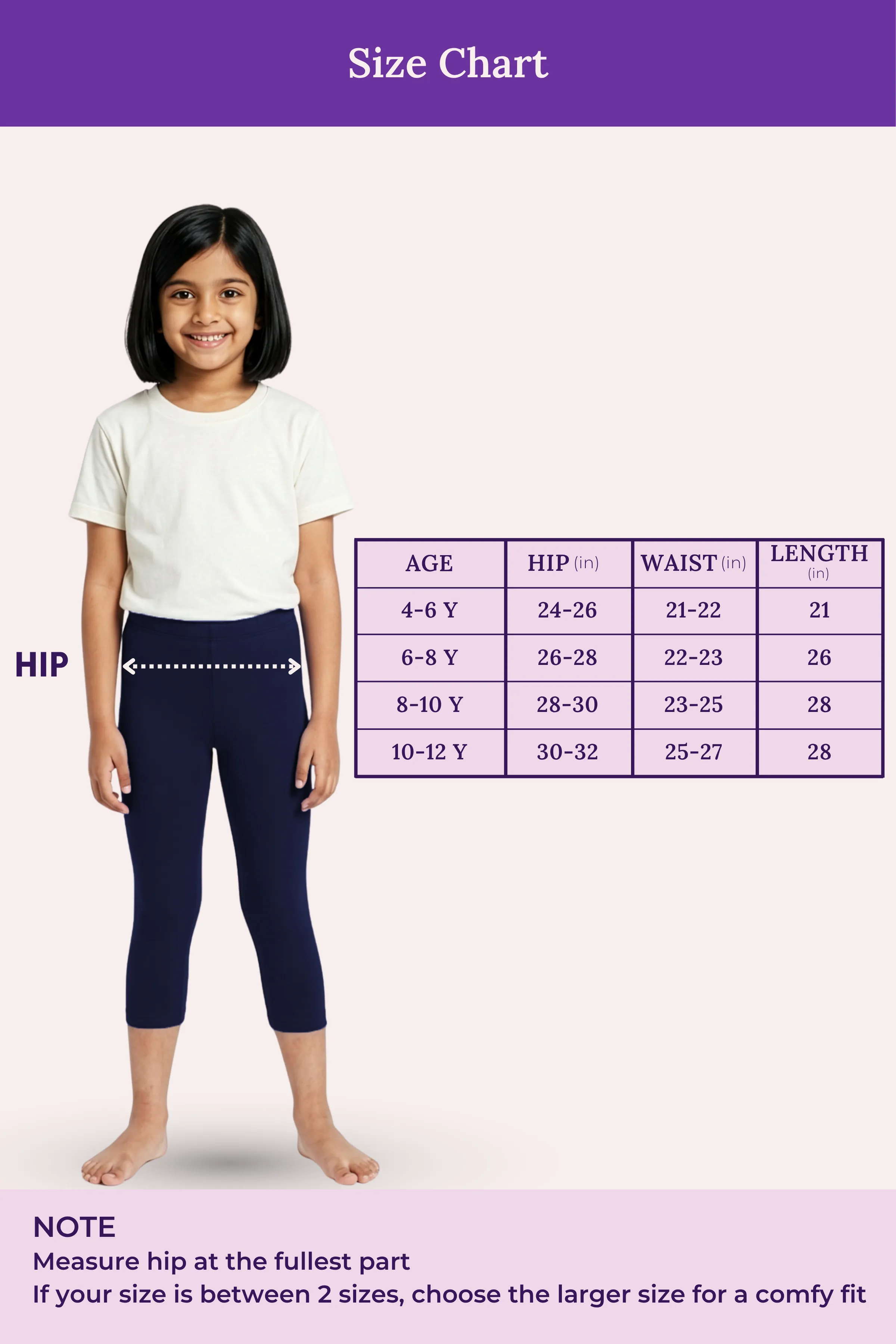 Girls’ Cropped Leggings | Mid Waist | 3/4 Length | Cotton–Elastane Blend | Non-See-Through | Gusset Crotch to Prevent Ripping - Image 4