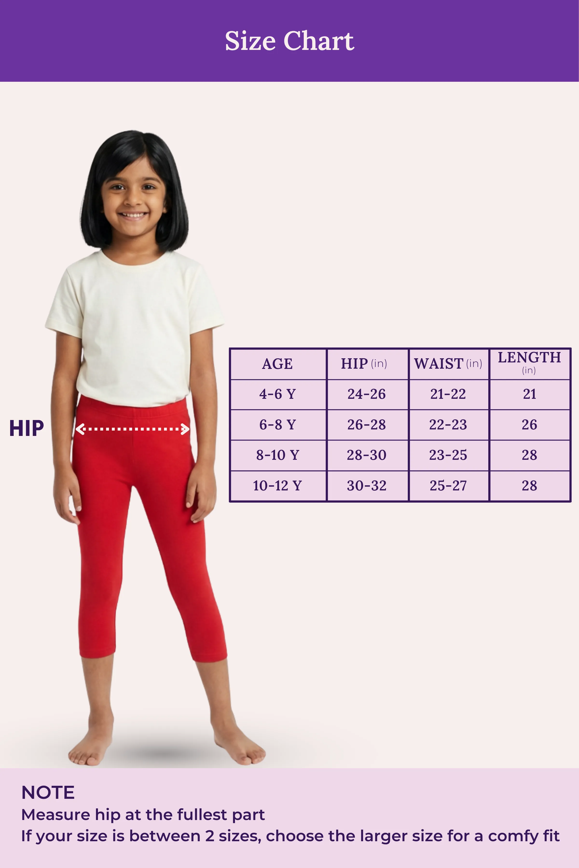 Girls’ Cropped Leggings | Mid Waist | 3/4 Length | Cotton–Elastane Blend | Non-See-Through | Gusset Crotch to Prevent Ripping - Image 4