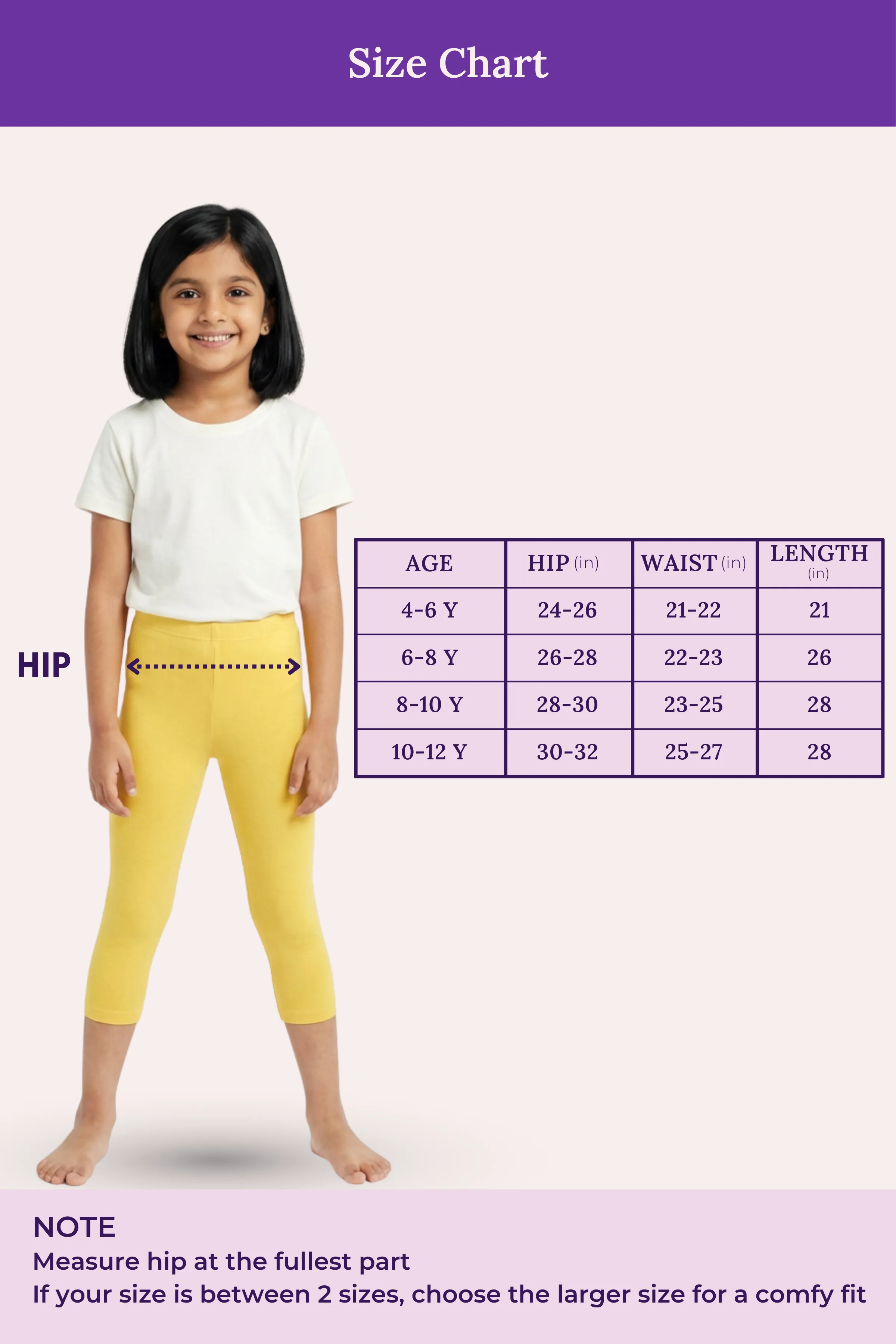 Girls’ Cropped Leggings | Mid Waist | 3/4 Length | Cotton–Elastane Blend | Non-See-Through | Gusset Crotch to Prevent Ripping - Image 4