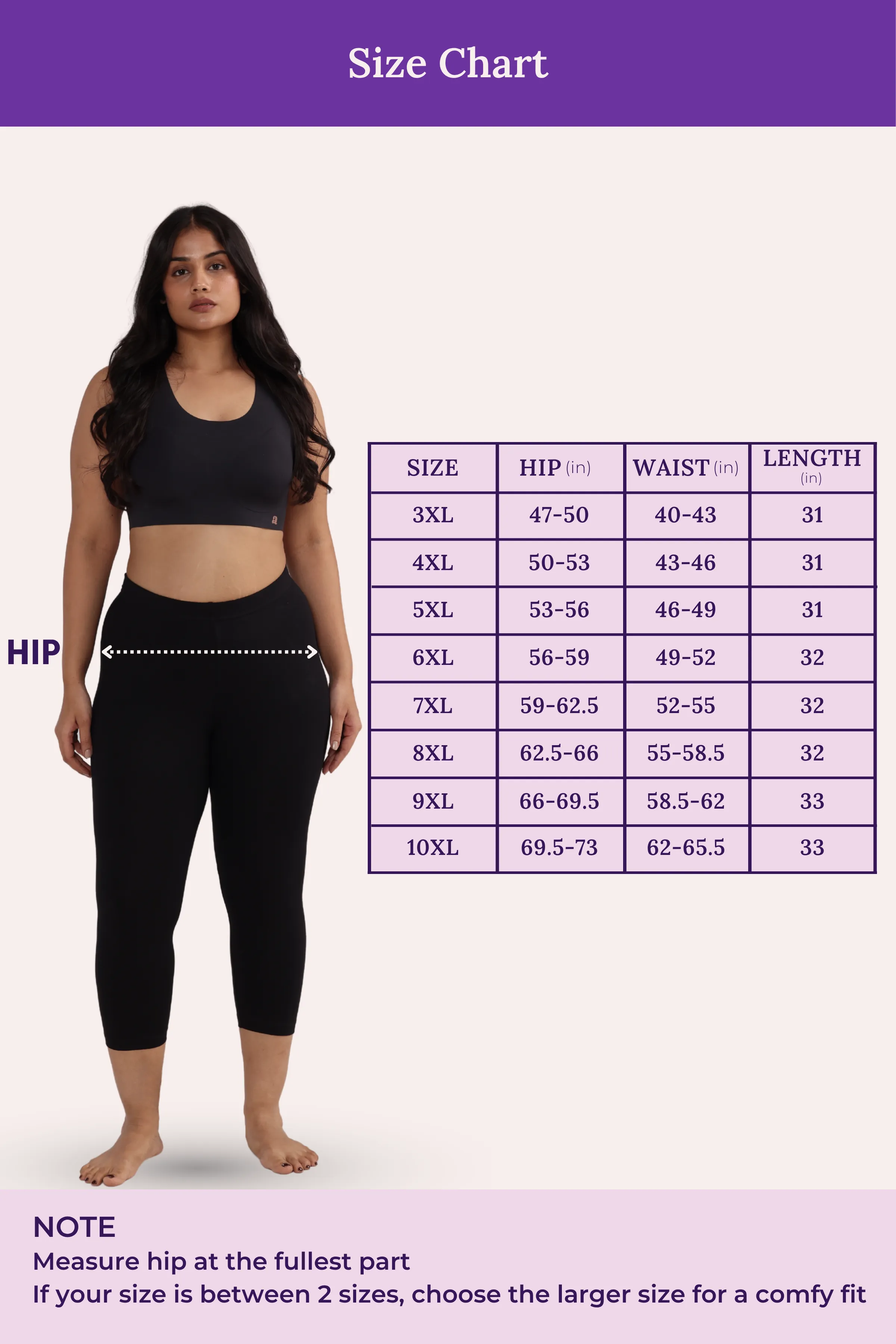 Cropped Leggings For Plus Size | Mid Waist | 3/4 Length | Cotton–Elastane Blend | Non-See-Through | Gusset Crotch to Prevent Ripping - Image 4