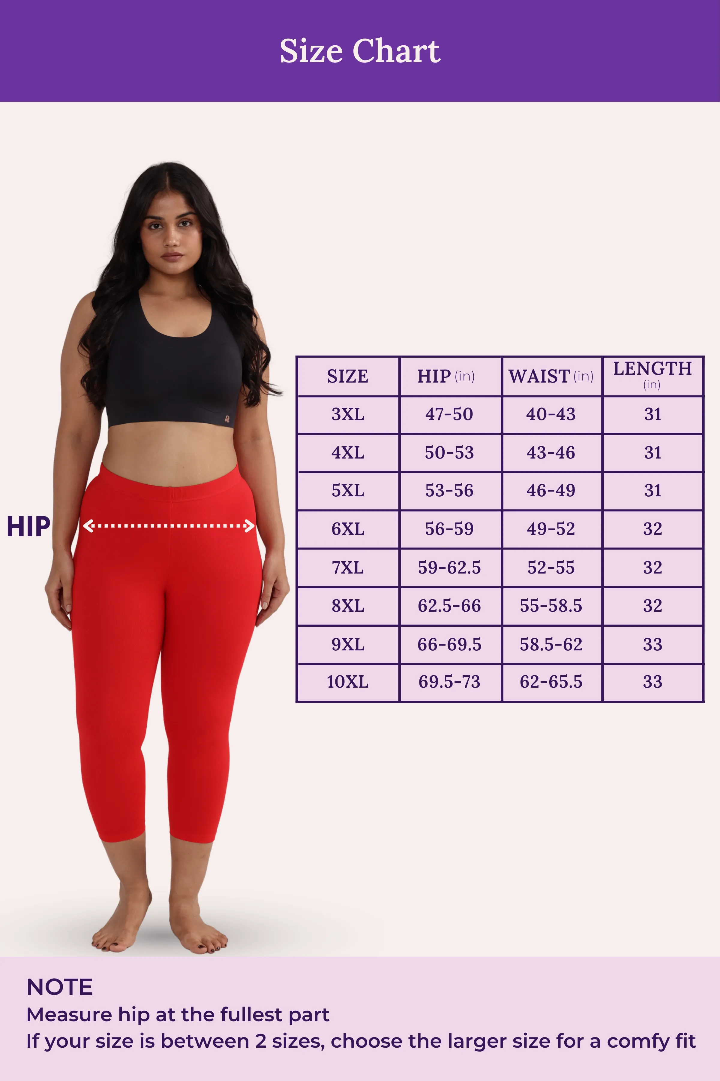 Cropped Leggings For Plus Size | Mid Waist | 3/4 Length | Cotton–Elastane Blend | Non-See-Through | Gusset Crotch to Prevent Ripping - Image 4