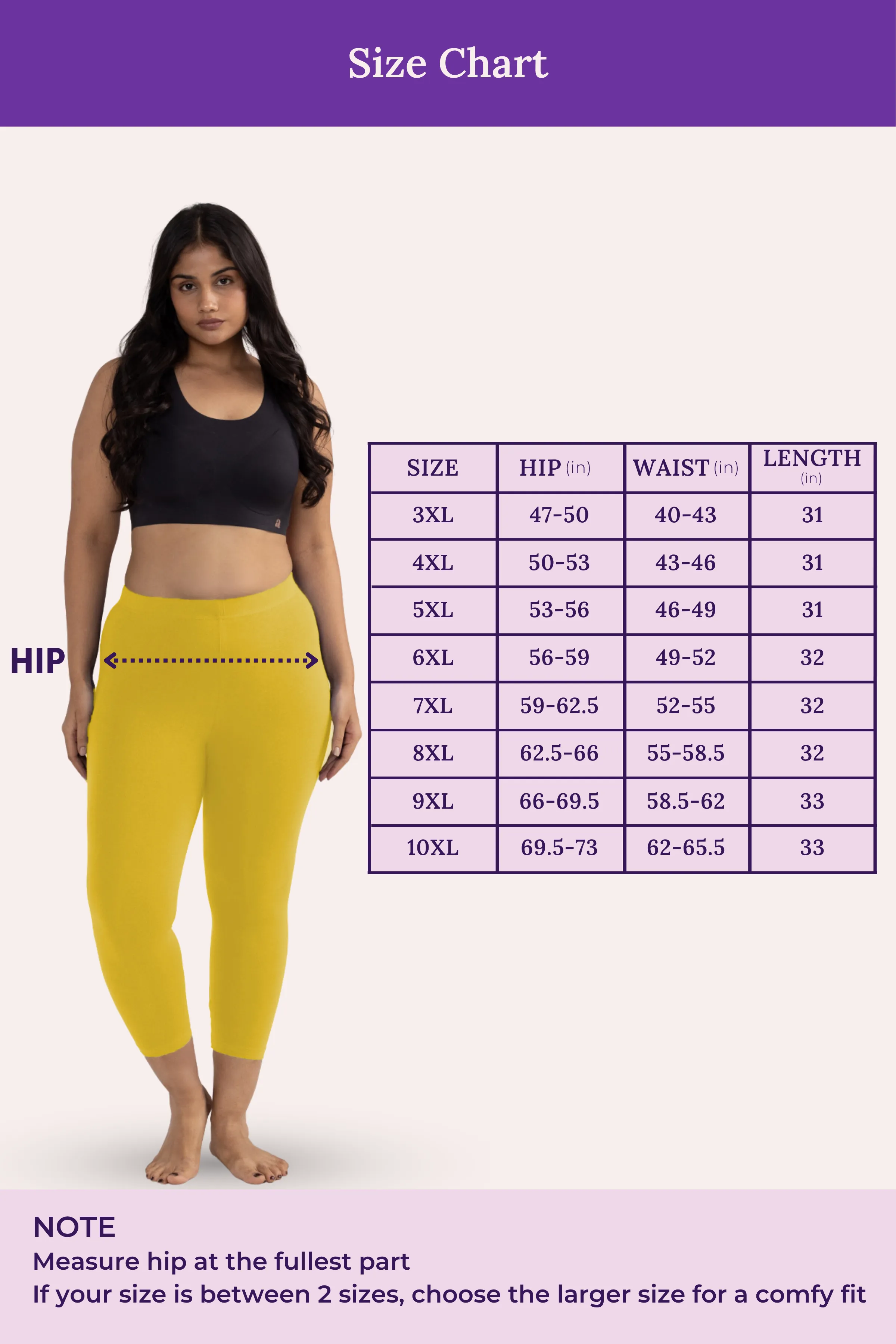 Cropped Leggings For Plus Size | Mid Waist | 3/4 Length | Cotton–Elastane Blend | Non-See-Through | Gusset Crotch to Prevent Ripping - Image 4