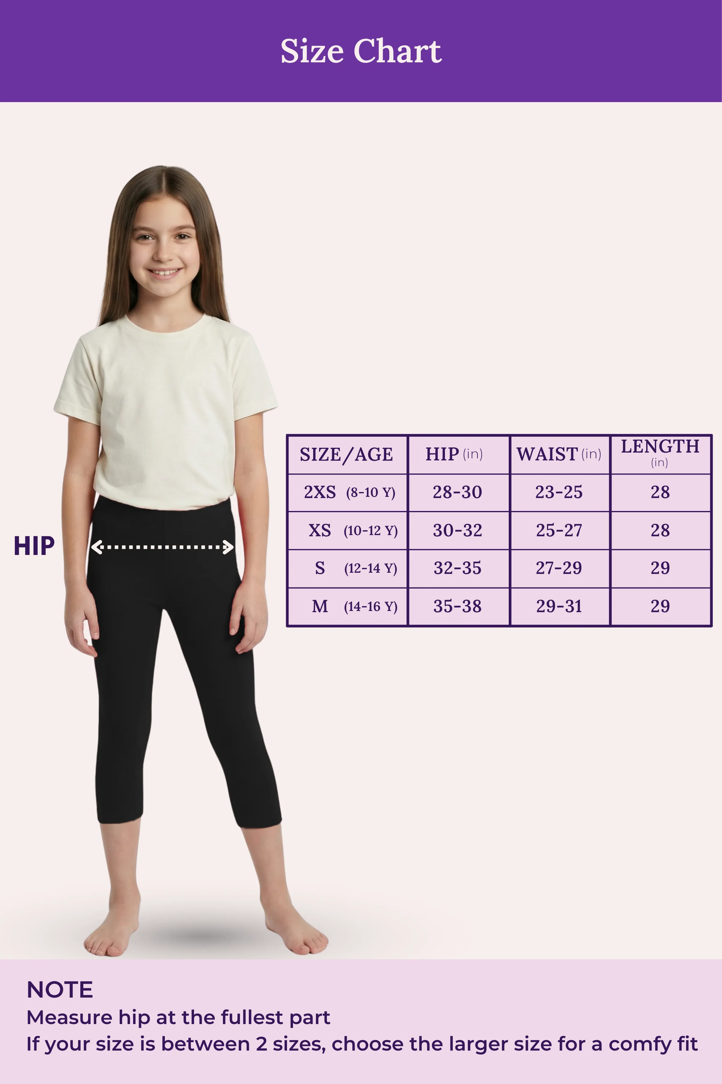 Teen Cropped Leggings | Mid Waist | 3/4 Length | Cotton–Elastane Blend | Non-See-Through | Gusset Crotch to Prevent Ripping - Image 4