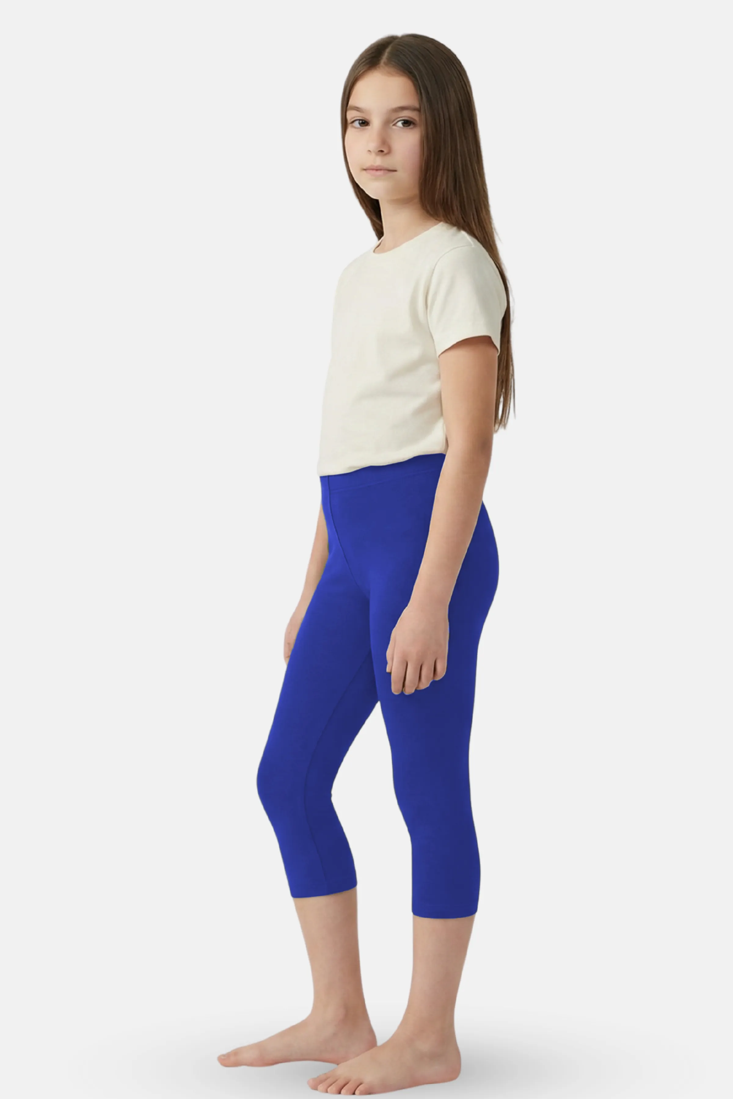 Teen Cropped Leggings | Mid Waist | 3/4 Length | Cotton–Elastane Blend | Non-See-Through | Gusset Crotch to Prevent Ripping