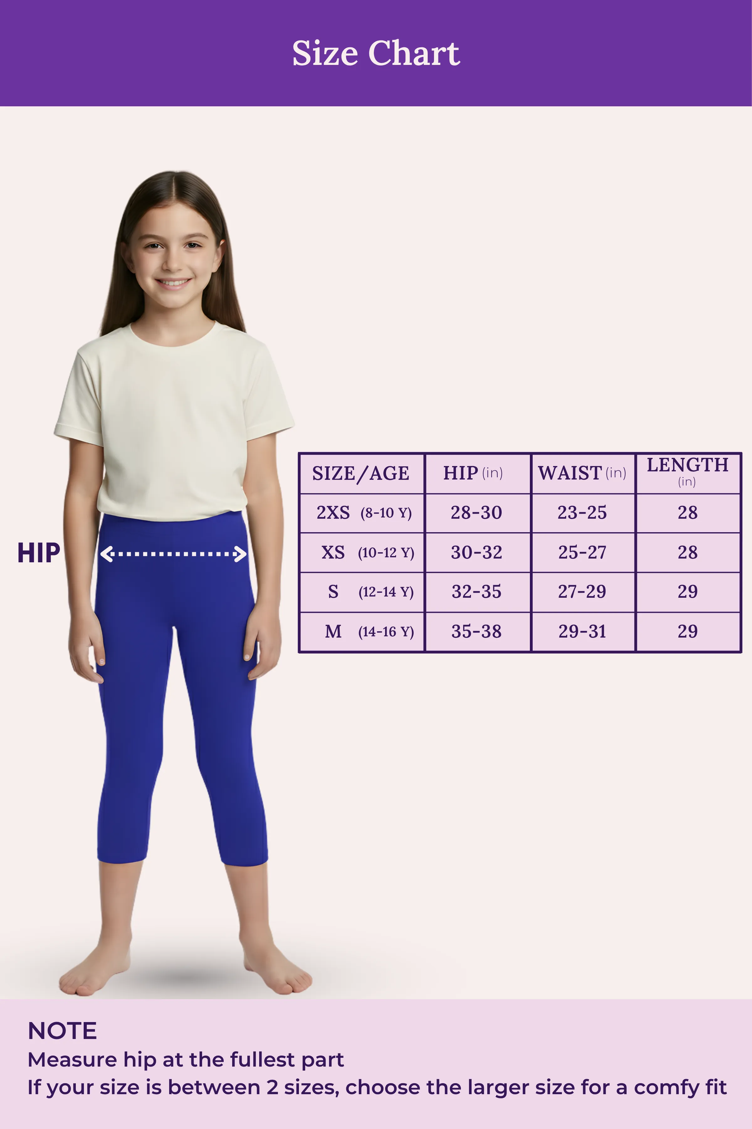 Teen Cropped Leggings | Mid Waist | 3/4 Length | Cotton–Elastane Blend | Non-See-Through | Gusset Crotch to Prevent Ripping - Image 4
