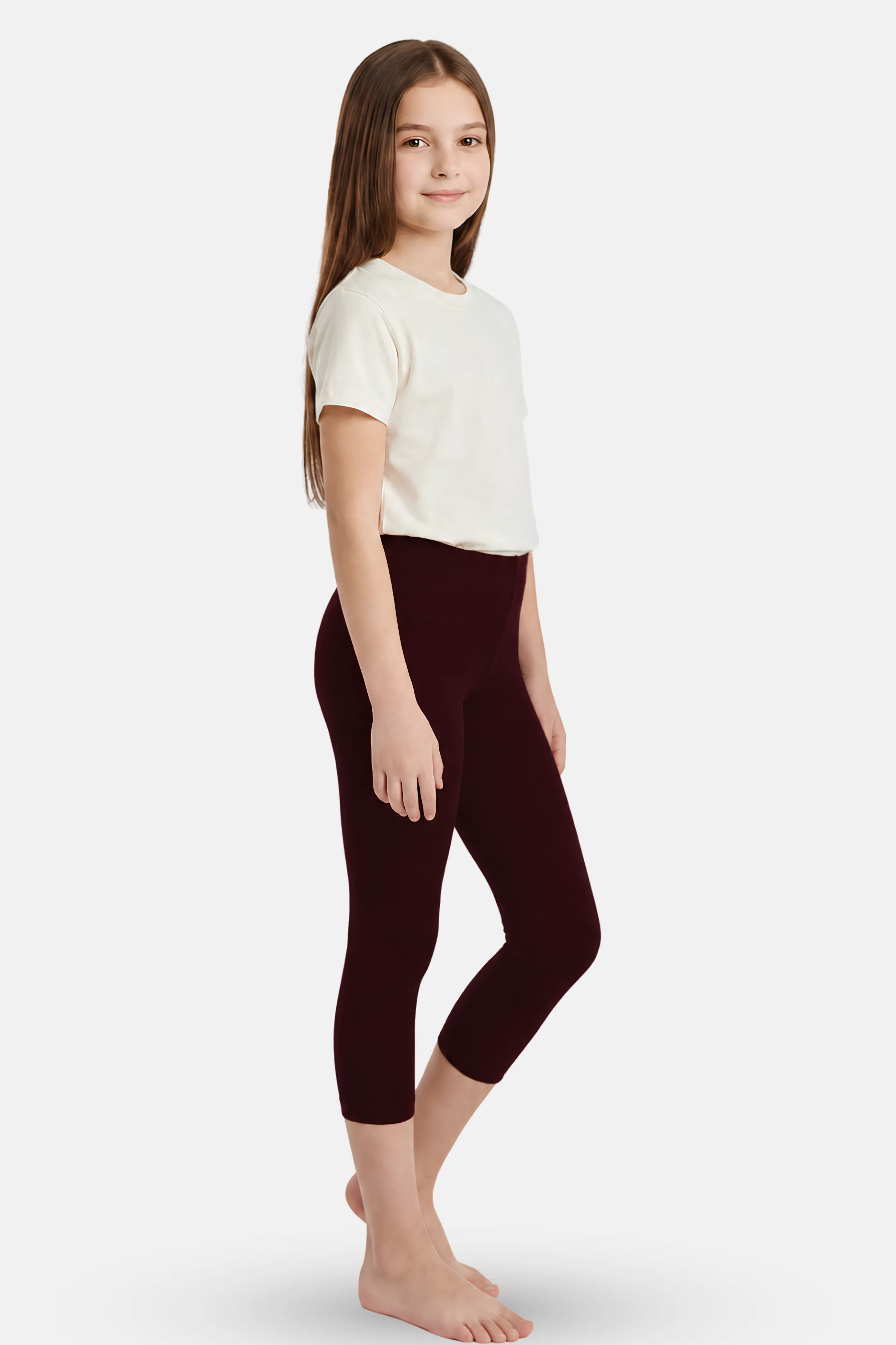 Teen Cropped Leggings | Mid Waist | 3/4 Length | Cotton–Elastane Blend | Non-See-Through | Gusset Crotch to Prevent Ripping