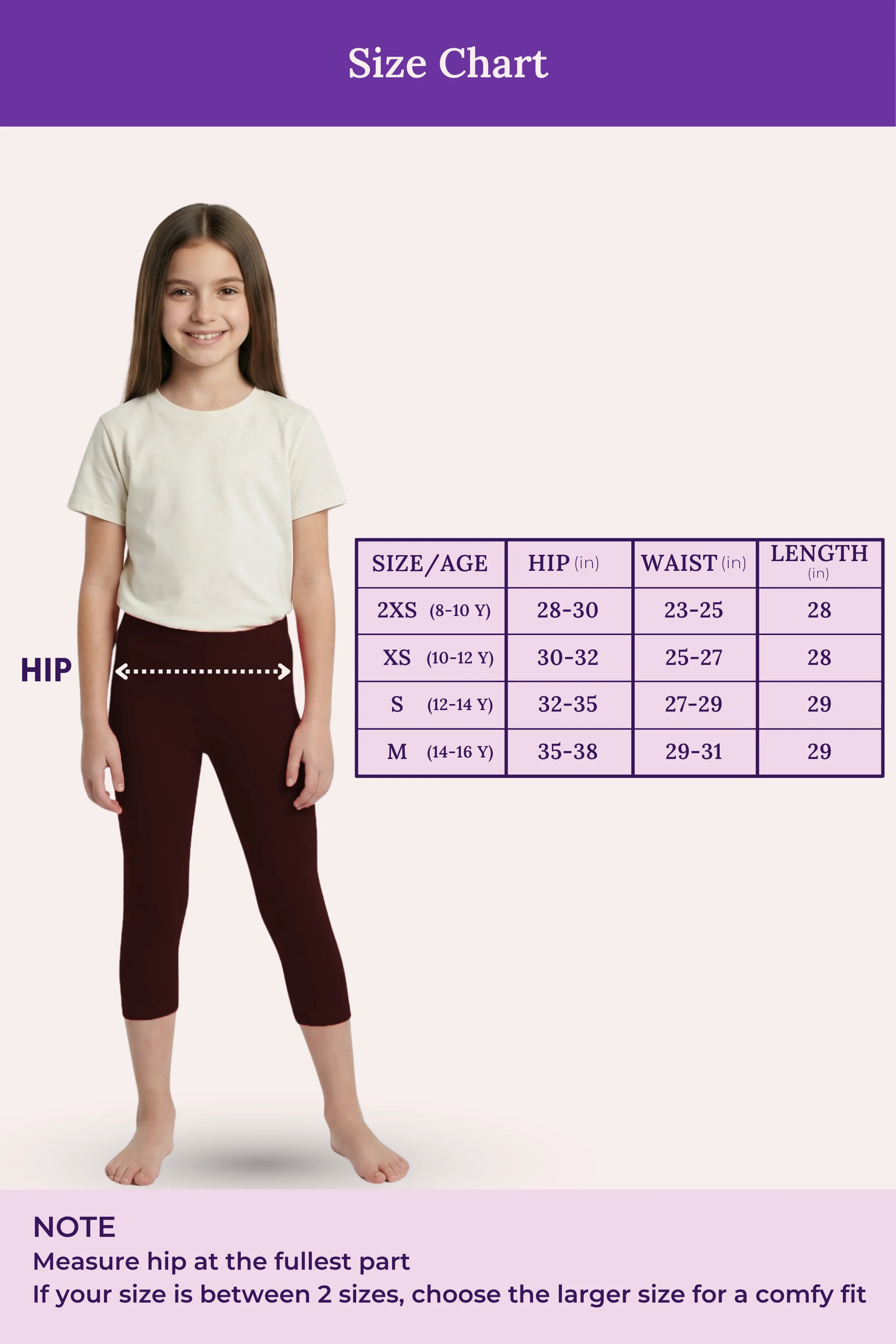 Teen Cropped Leggings | Mid Waist | 3/4 Length | Cotton–Elastane Blend | Non-See-Through | Gusset Crotch to Prevent Ripping - Image 4