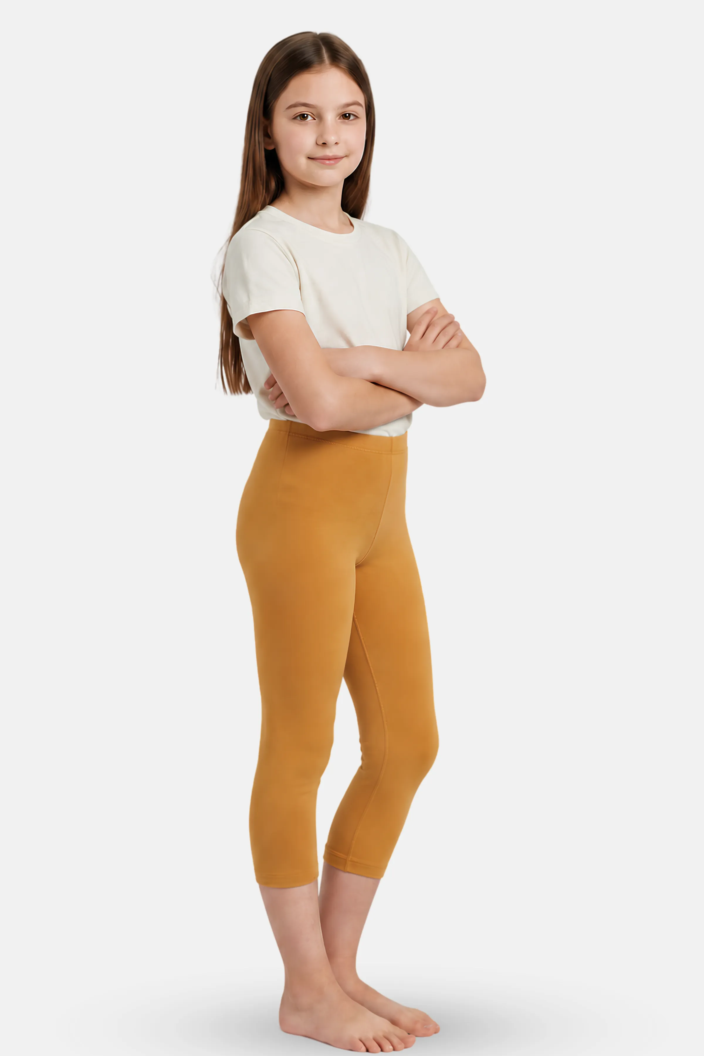 Teen Cropped Leggings | Mid Waist | 3/4 Length | Cotton–Elastane Blend | Non-See-Through | Gusset Crotch to Prevent Ripping